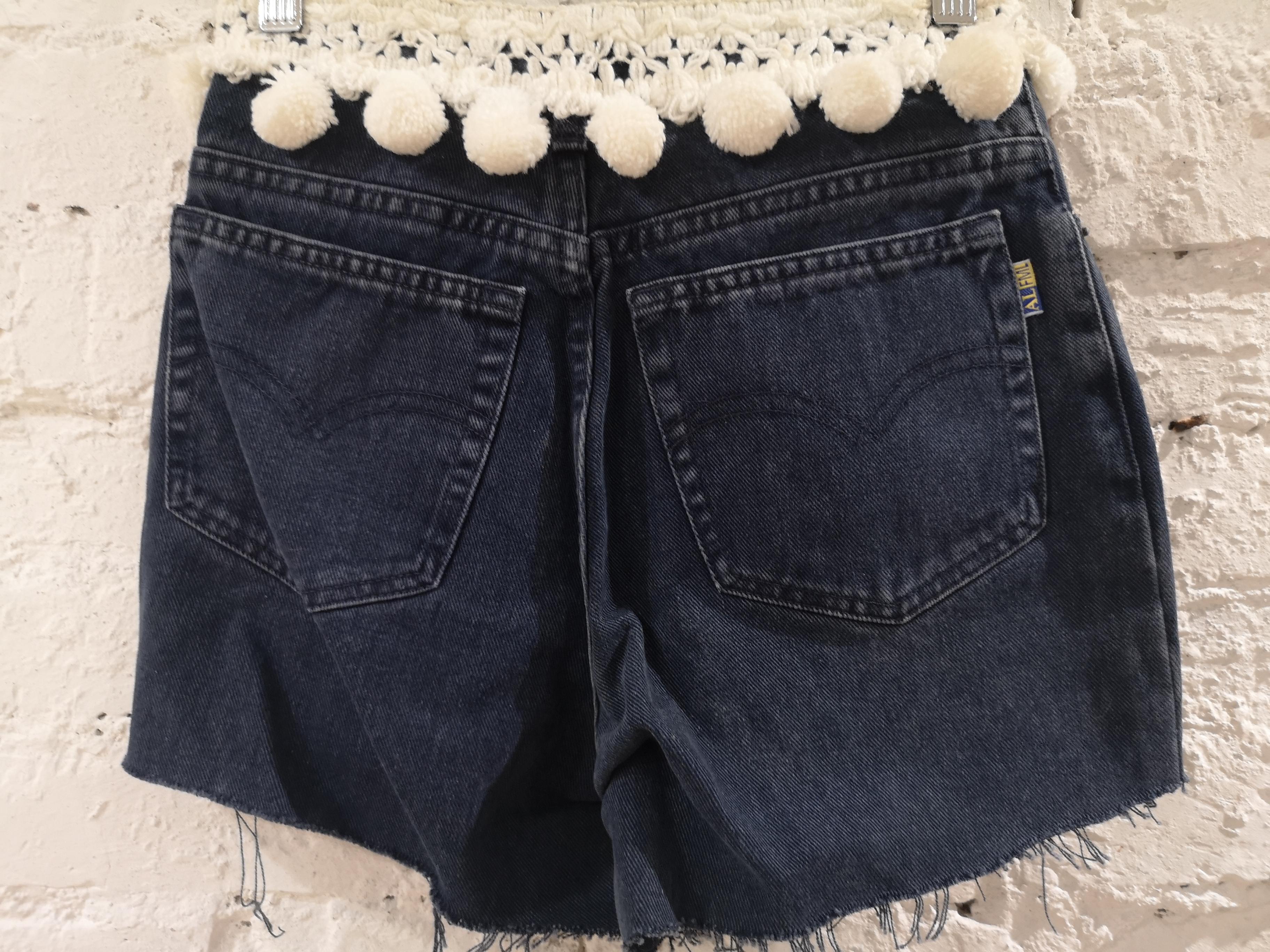 SOAB cotton blue denim sequins Sexy Angel shorts 1