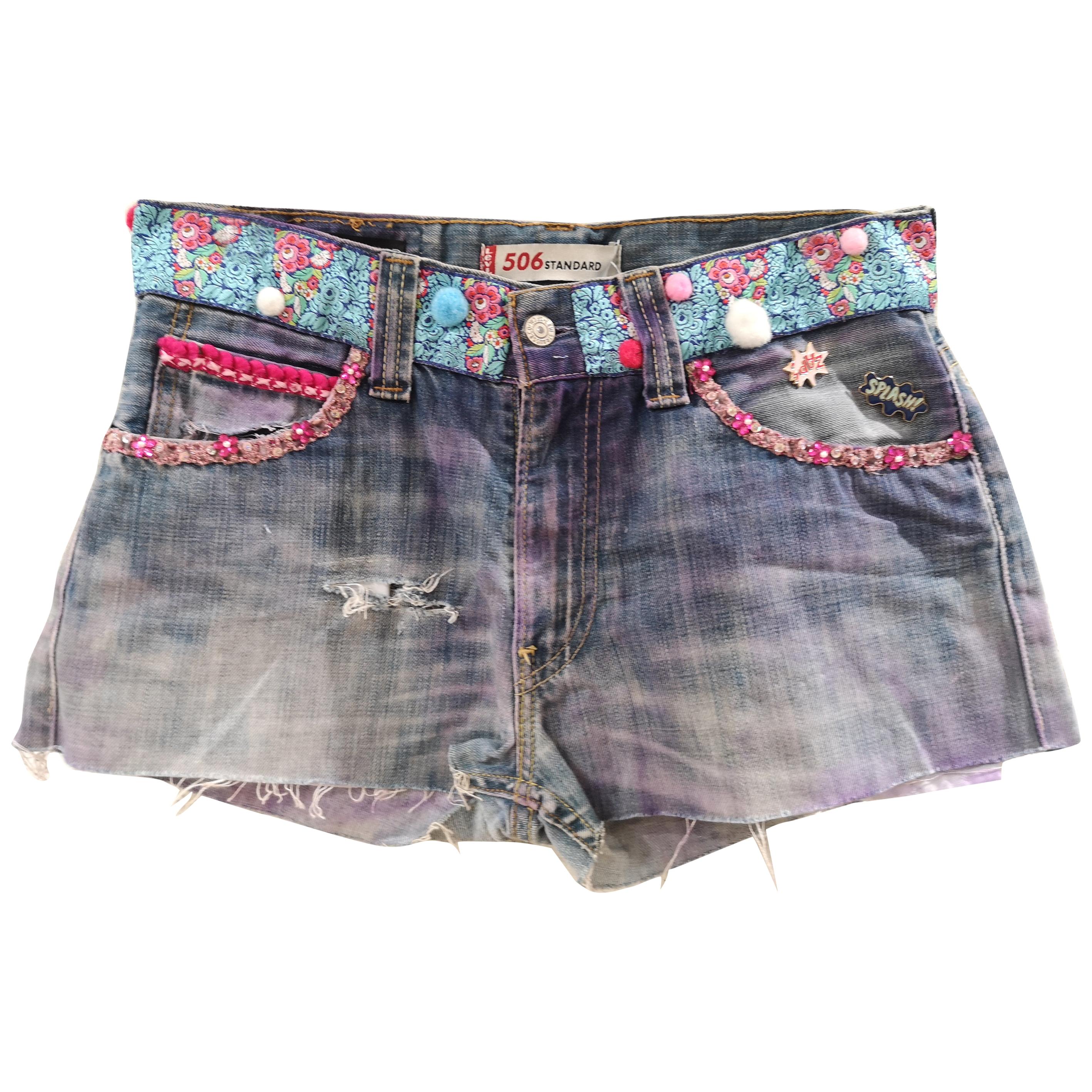 Light blue denim SOAB shorts For Sale at 1stDibs