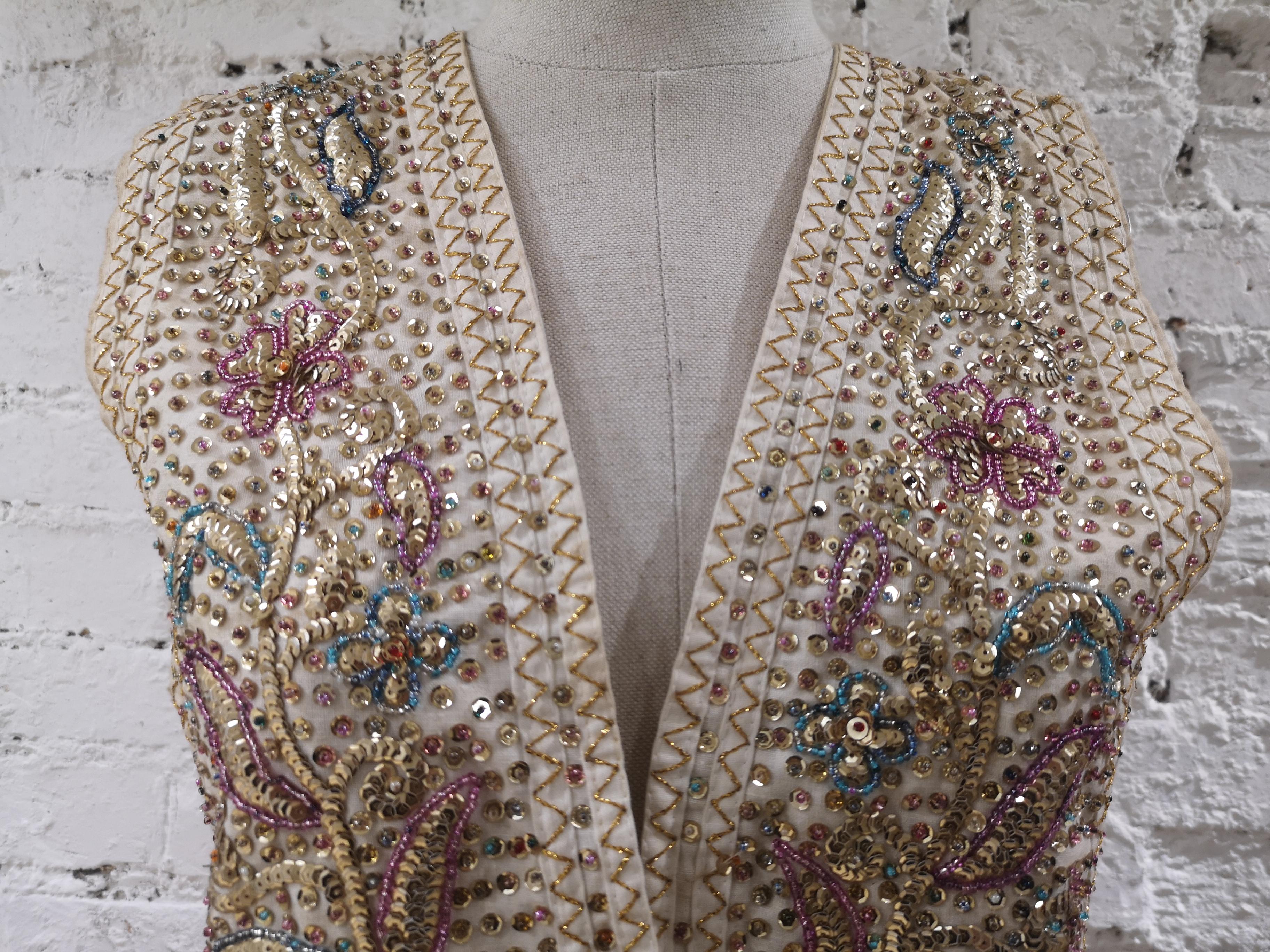 SOAB handmade beige sequins and beads vest 3