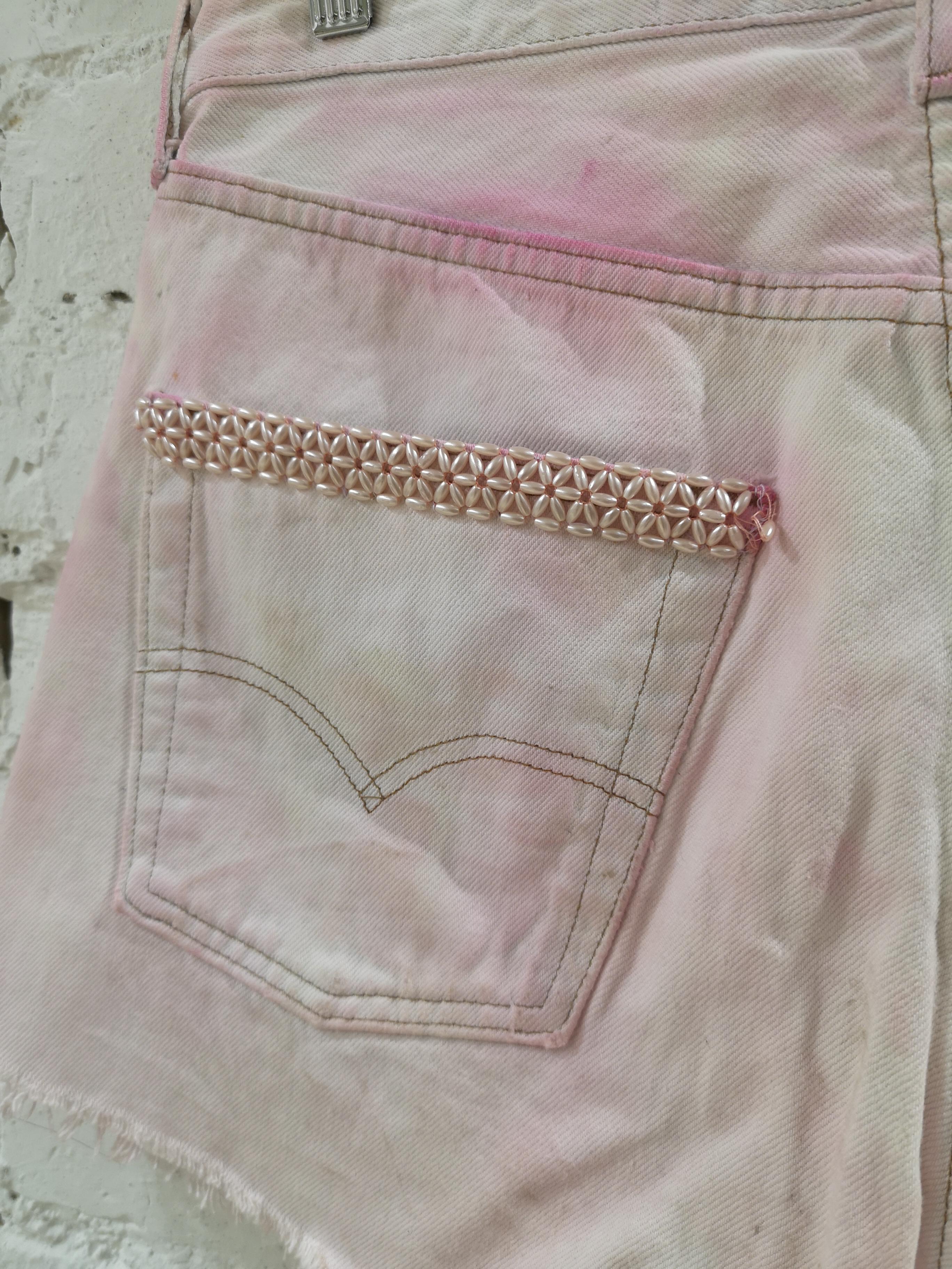 Women's SOAB Handmade light pink denim shorts