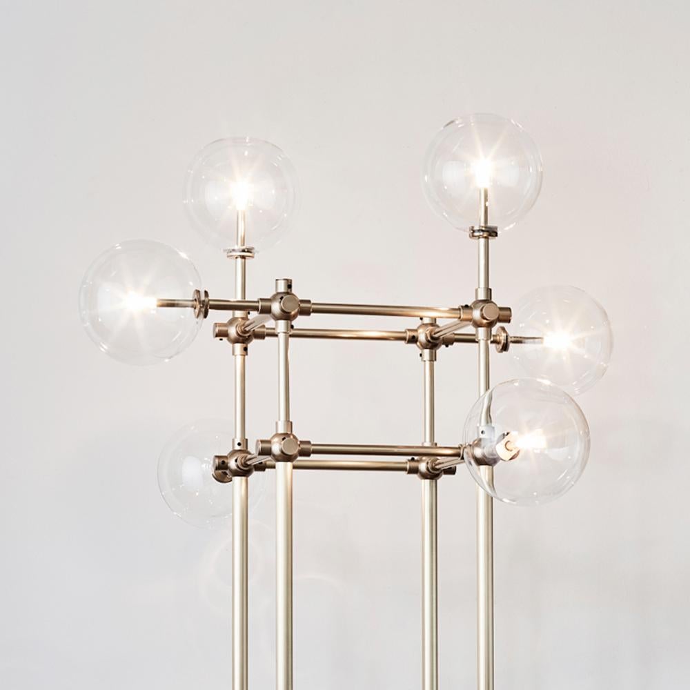 Polished Soap 6 Brass Floor Lamp by Schwung For Sale