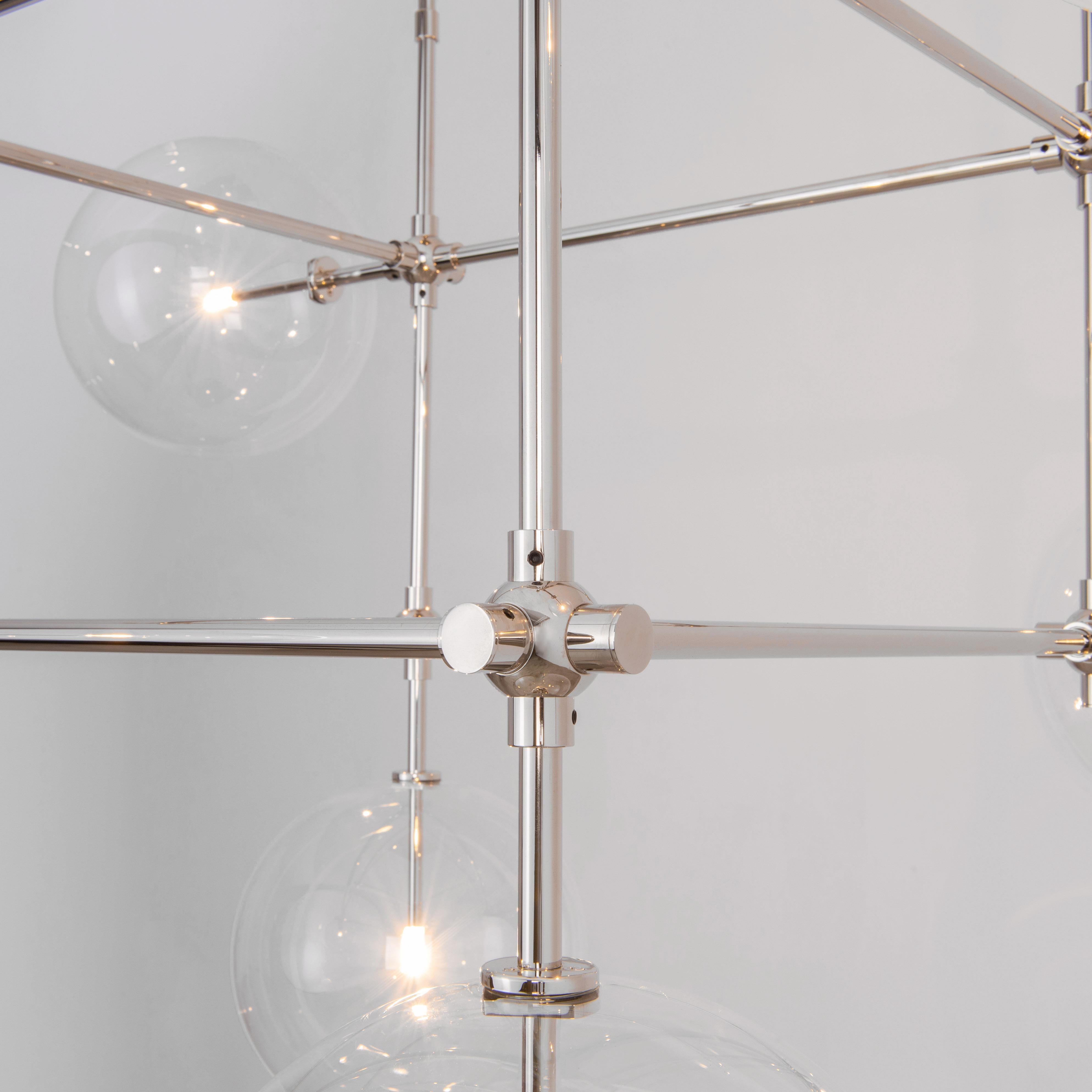 Polished Soap 6 Dt Brass Chandelier by Schwung For Sale