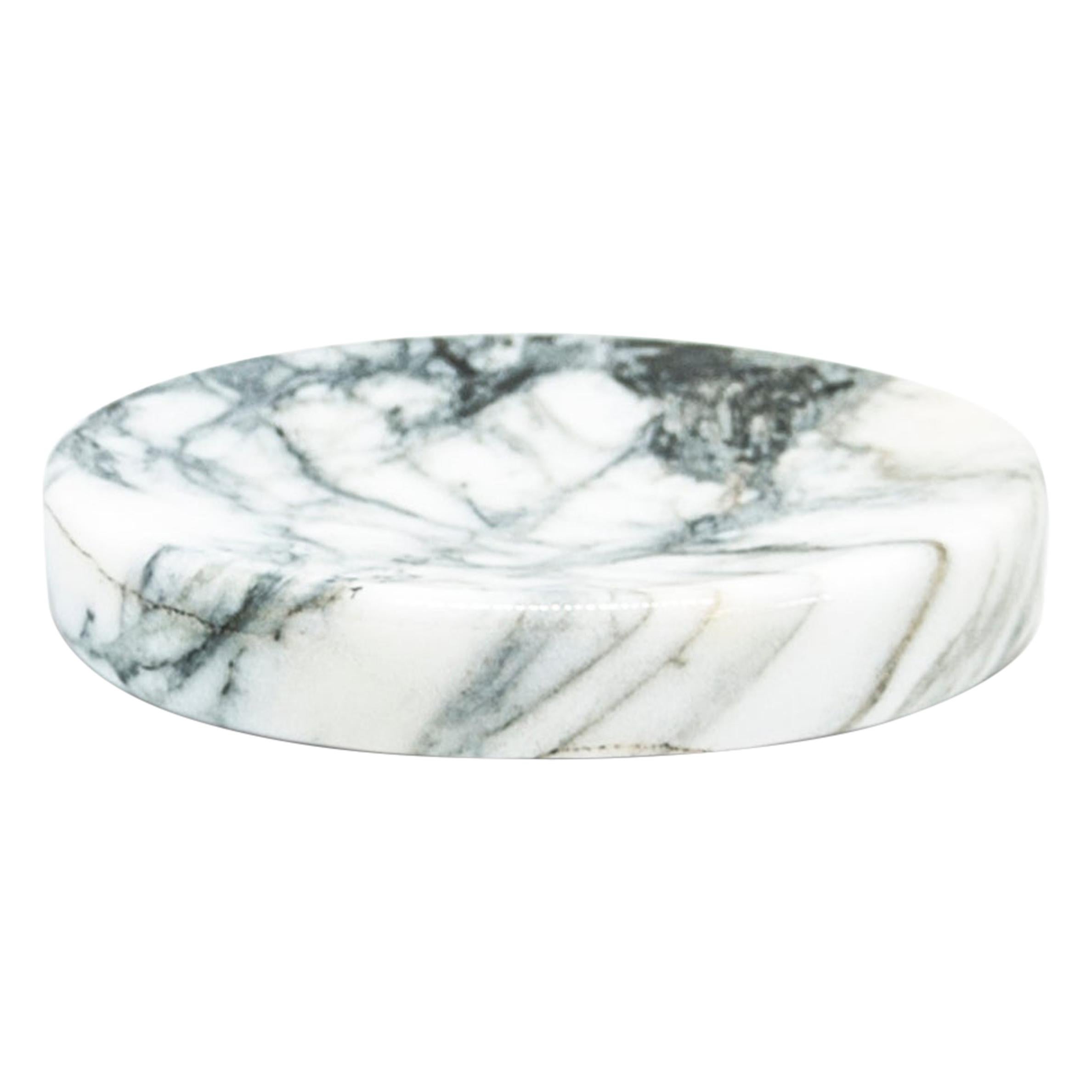 Handmade Rounded Soap Dish in Paonazzo Marble