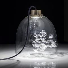 Soap Dome, Melogranoblu, Table Lamp, Clear Glass, Brushed Brass