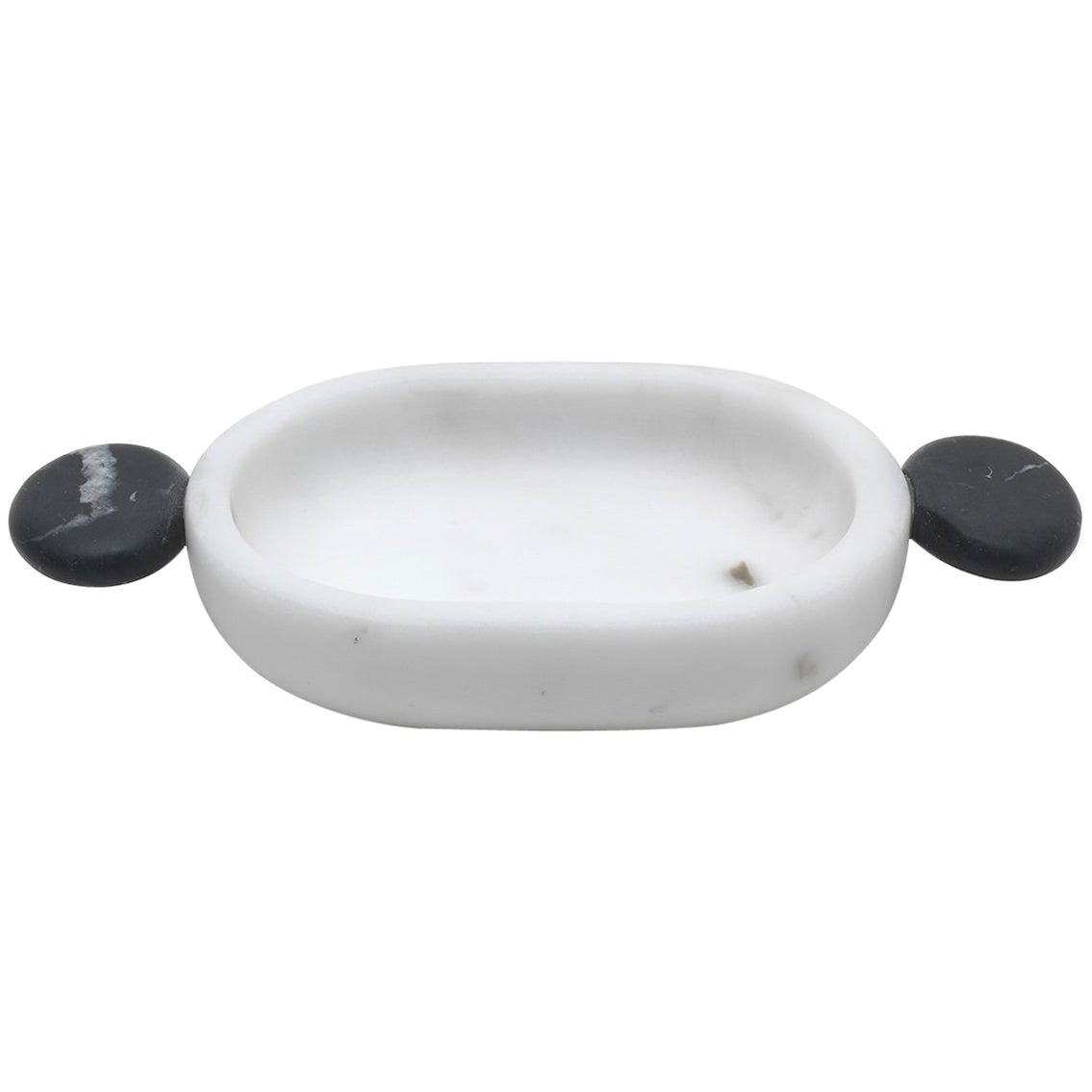 Soap Holder in White and Black Marble, by Matteo Cibic, Italy in Stock