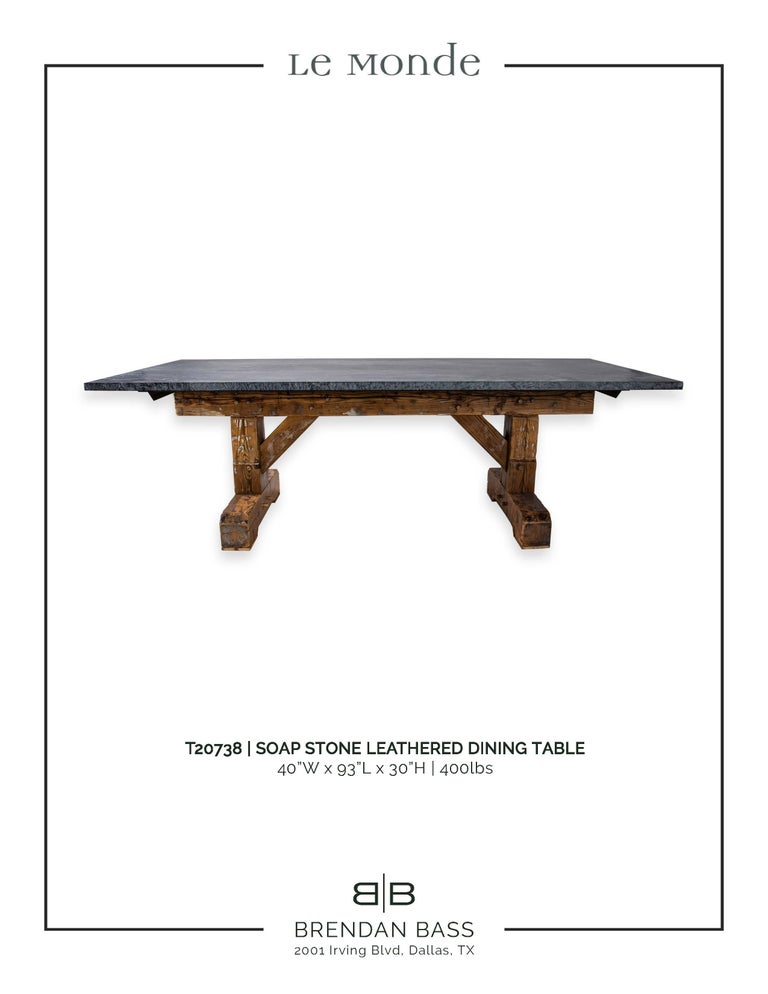 Soap Stone Leathered Dining Table at 1stDibs soapstone dining table