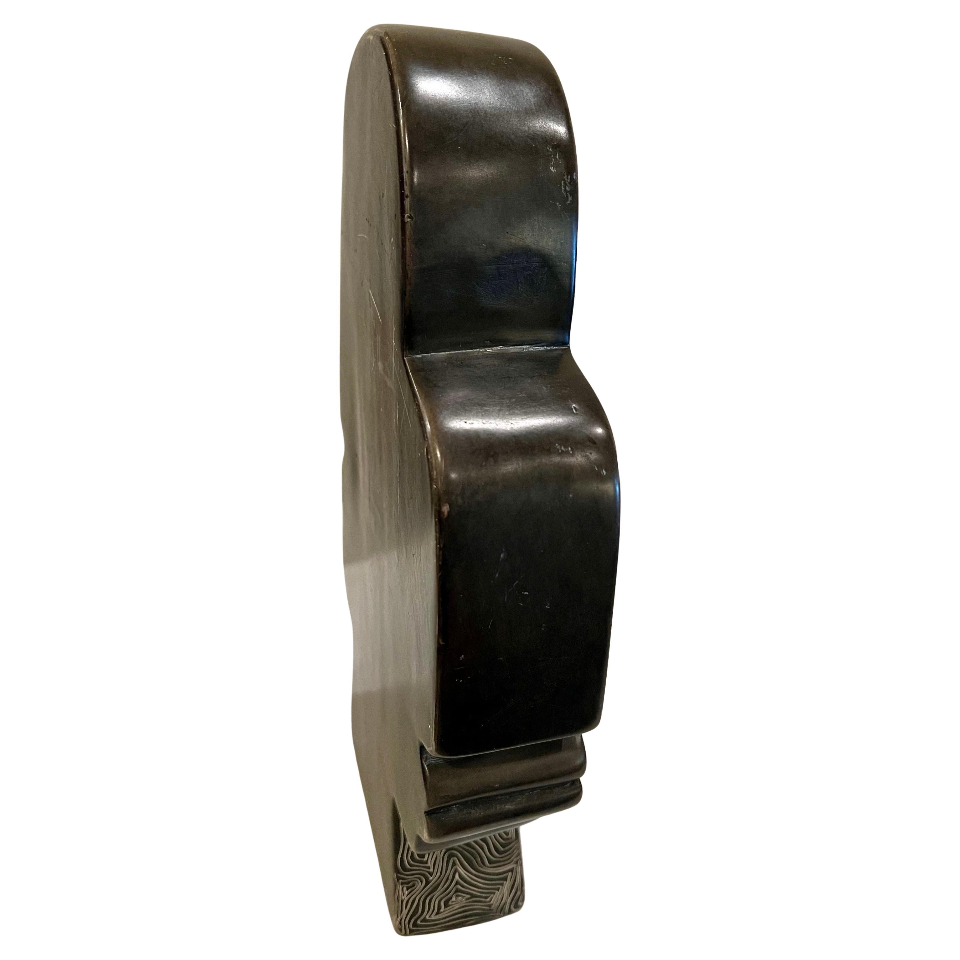 Interesting soapstone solid table sculpture nice heavy and impressive, circa 1970's with some soft scratches as shown due to age.