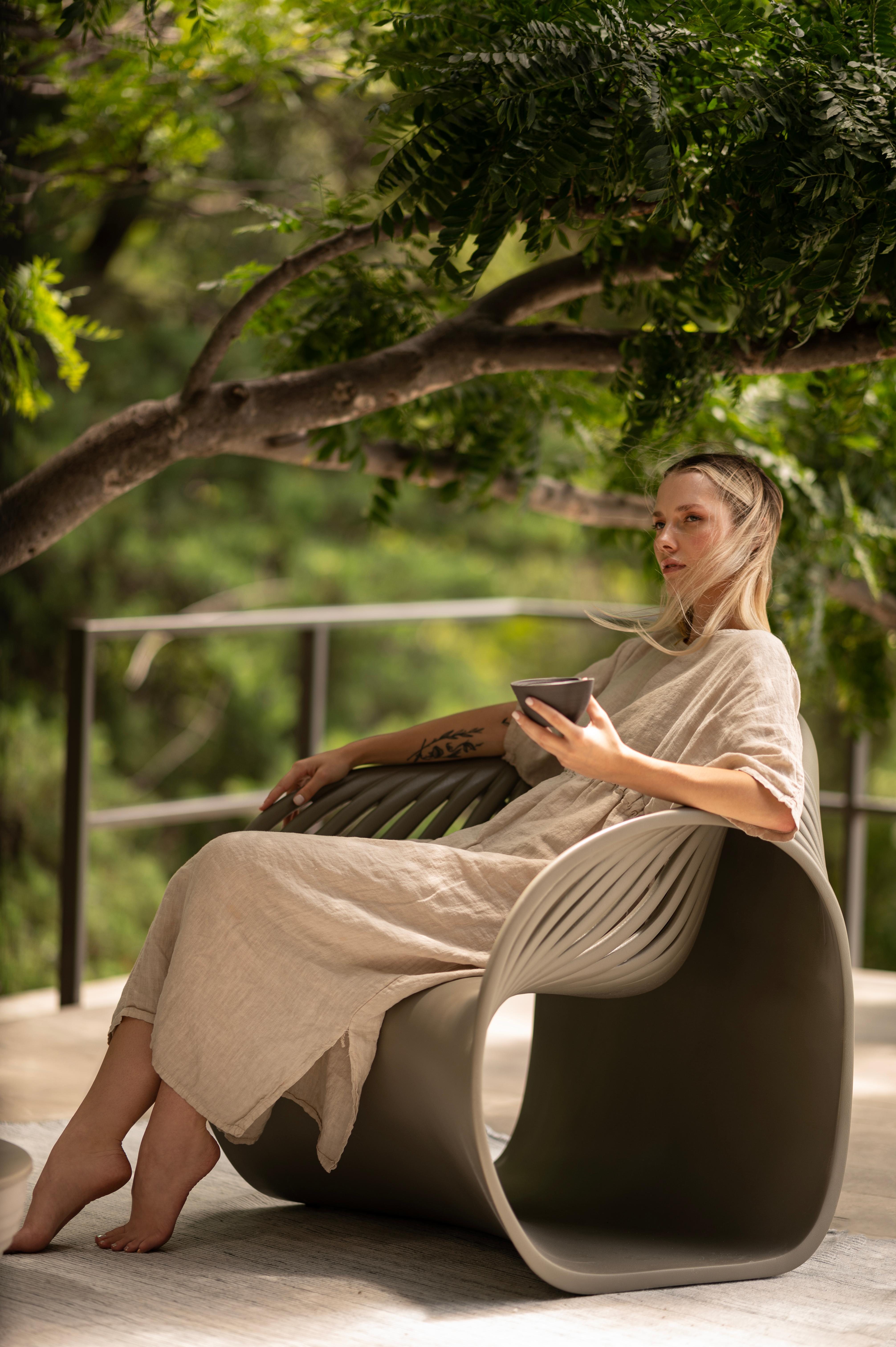 Contemporary Soave Fiber By Piegatto, a Sculptural Outdoor Chair For Sale