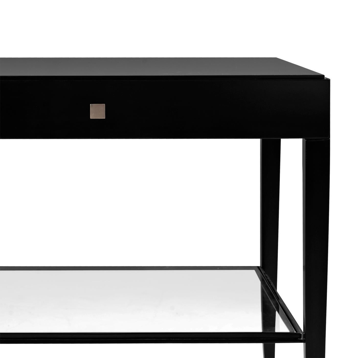 Glass Sober Nightstand or Side Table For Sale