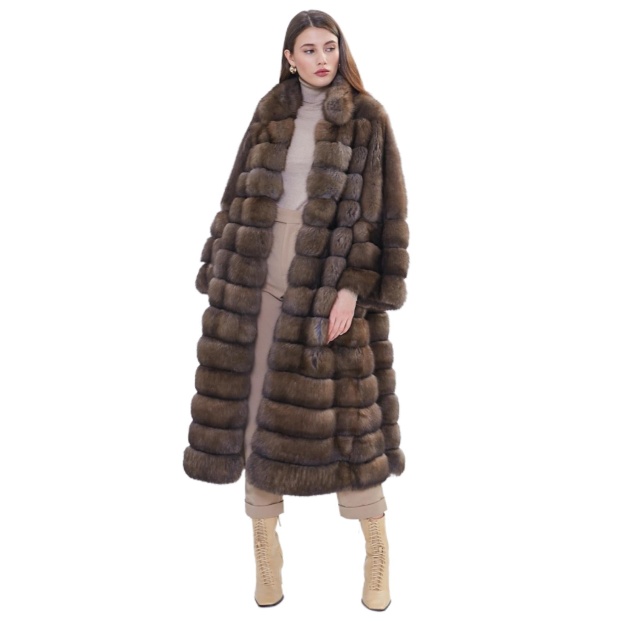 Noir Sobol - Veste en zibeline russe surdimensionnée XL 18-20 en vente
