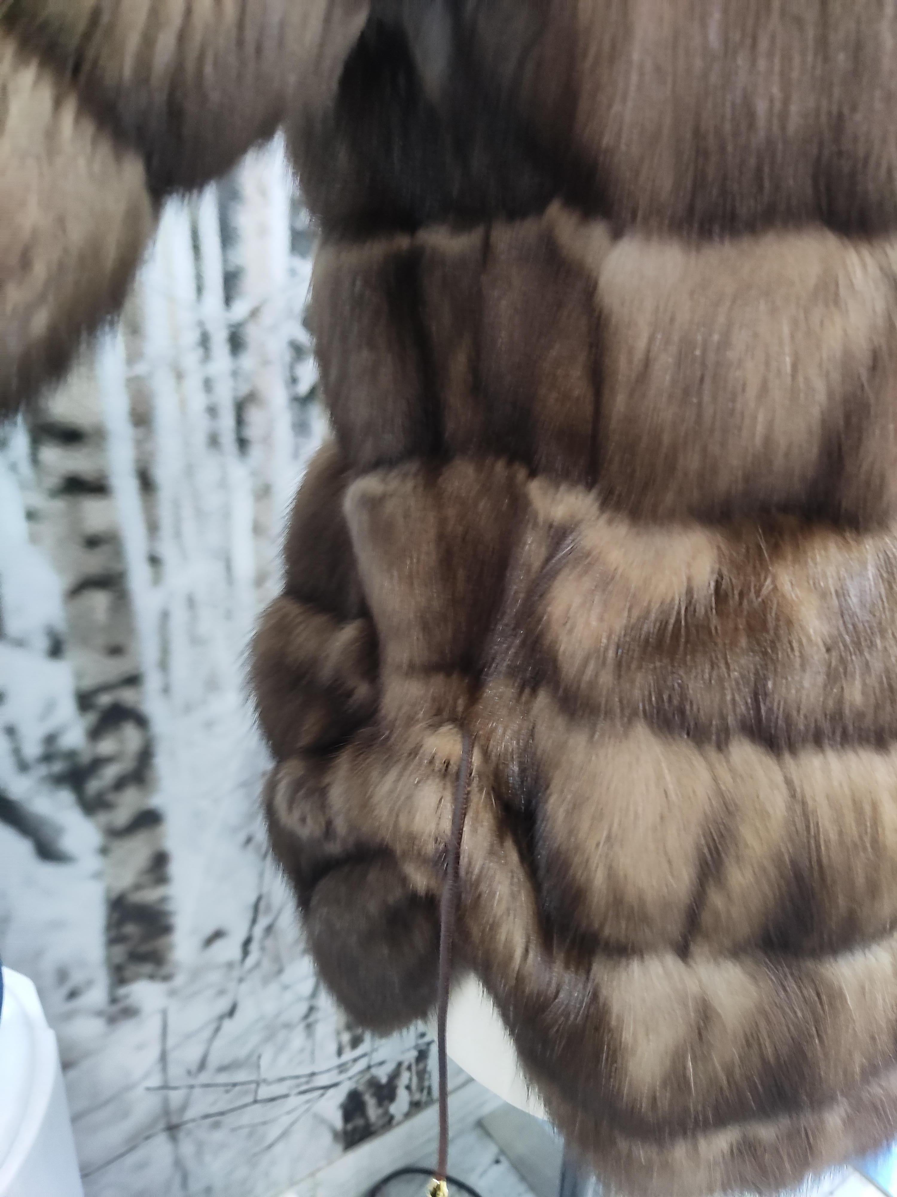 Brand new Christian Dior Sobol Tortora Russian Sable fur Jacket size M For Sale 3