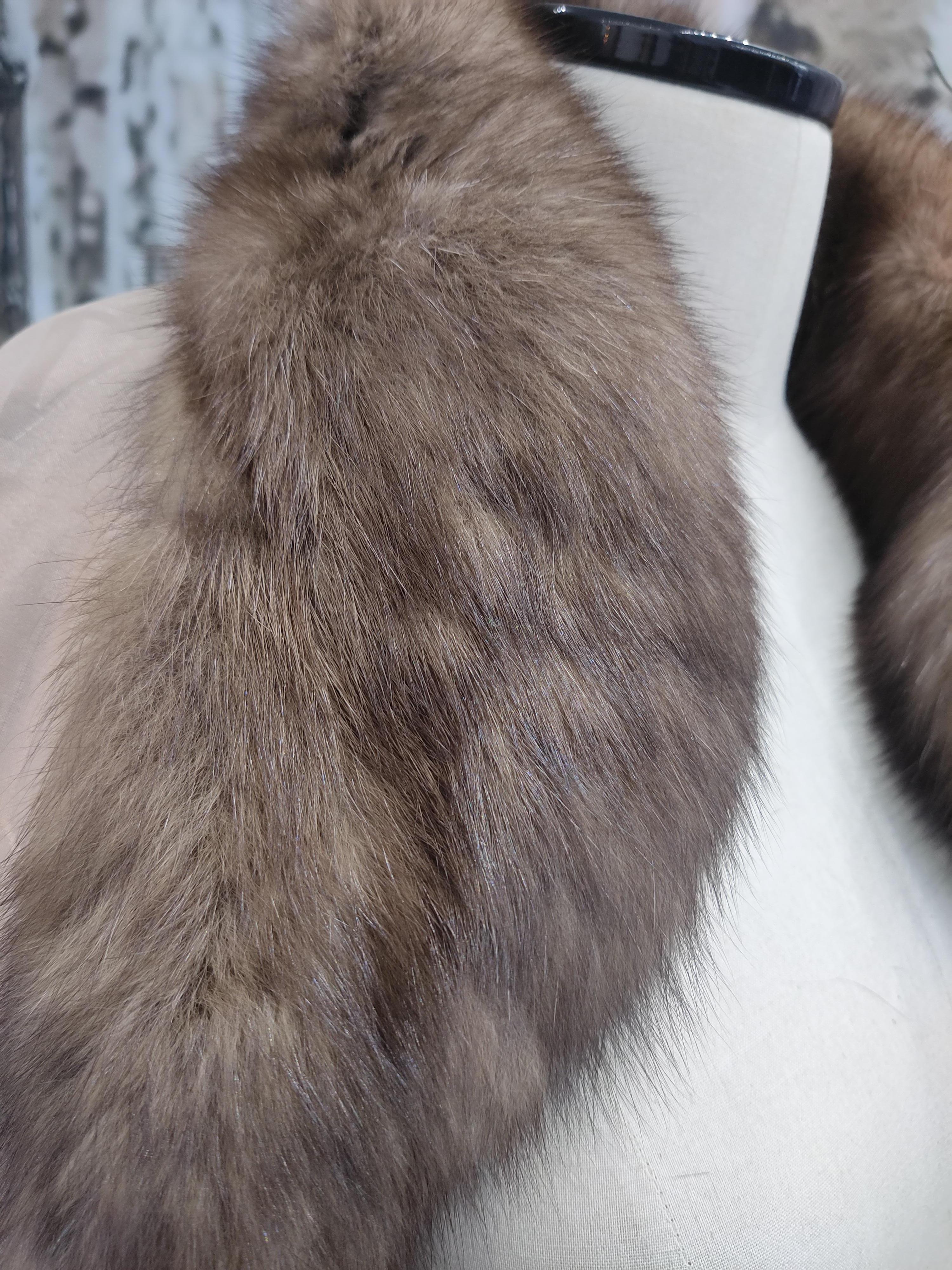 Brand new Christian Dior Sobol Tortora Russian Sable fur Jacket size M For Sale 5