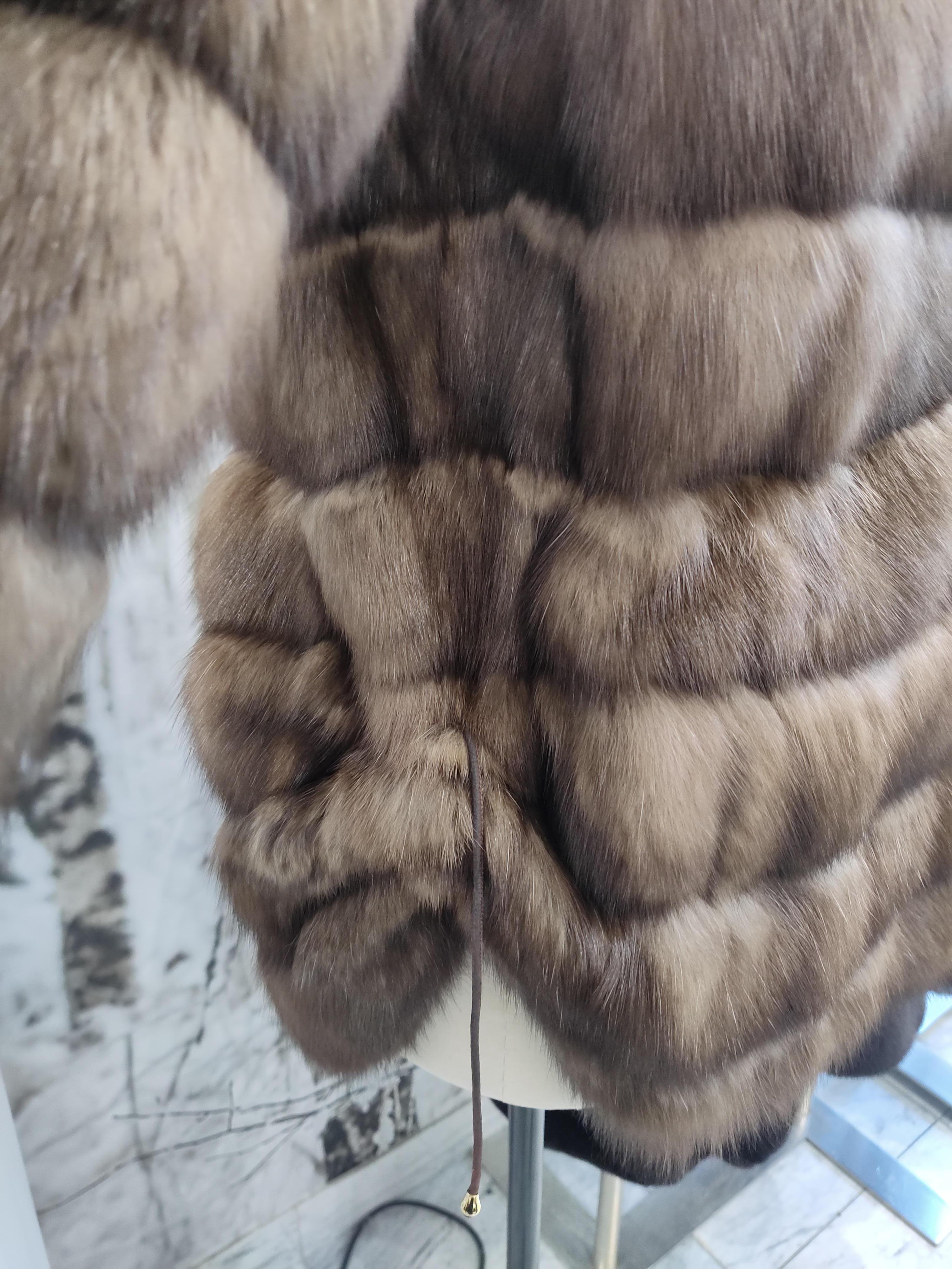 Brand new Christian Dior Sobol Tortora Russian Sable fur Jacket size M For Sale 7