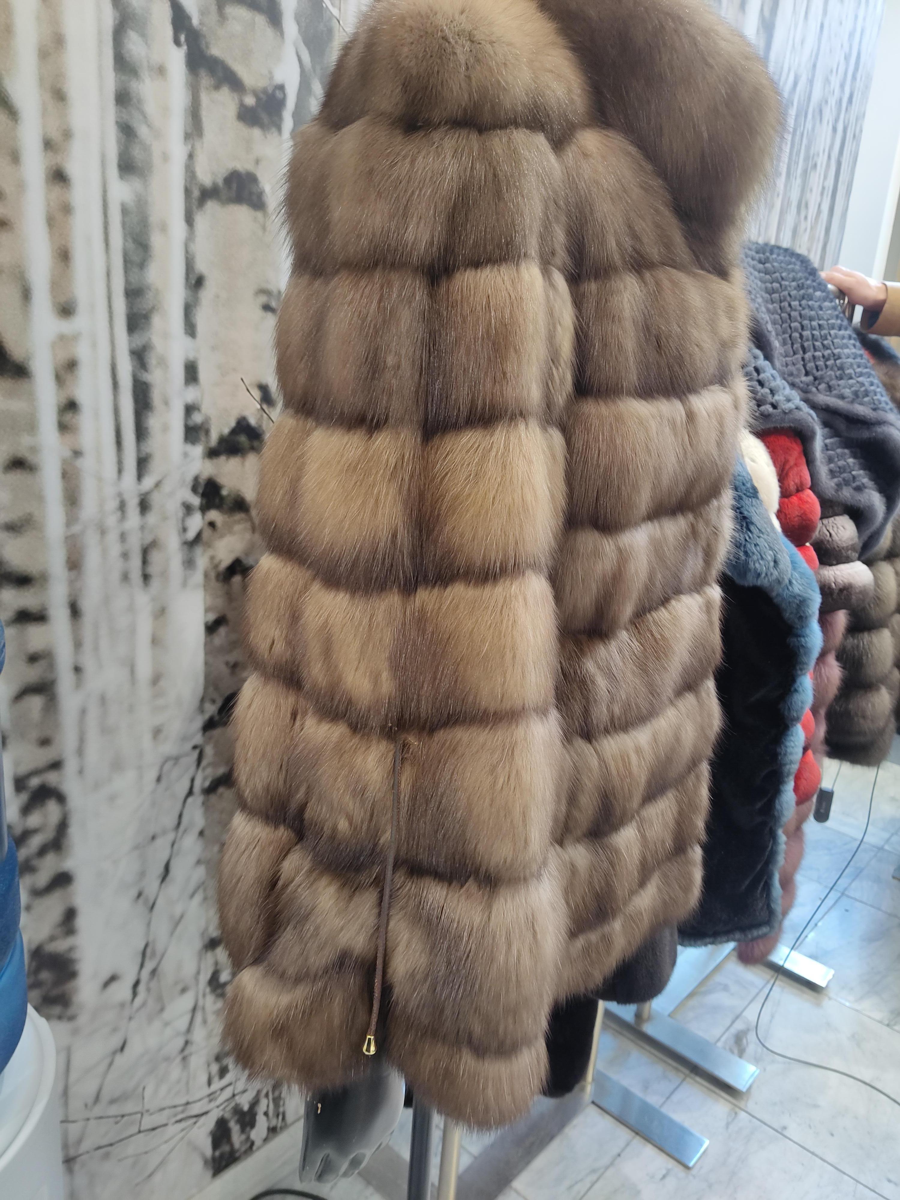 Brand new Christian Dior Sobol Tortora Russian Sable fur Jacket size M For Sale 8