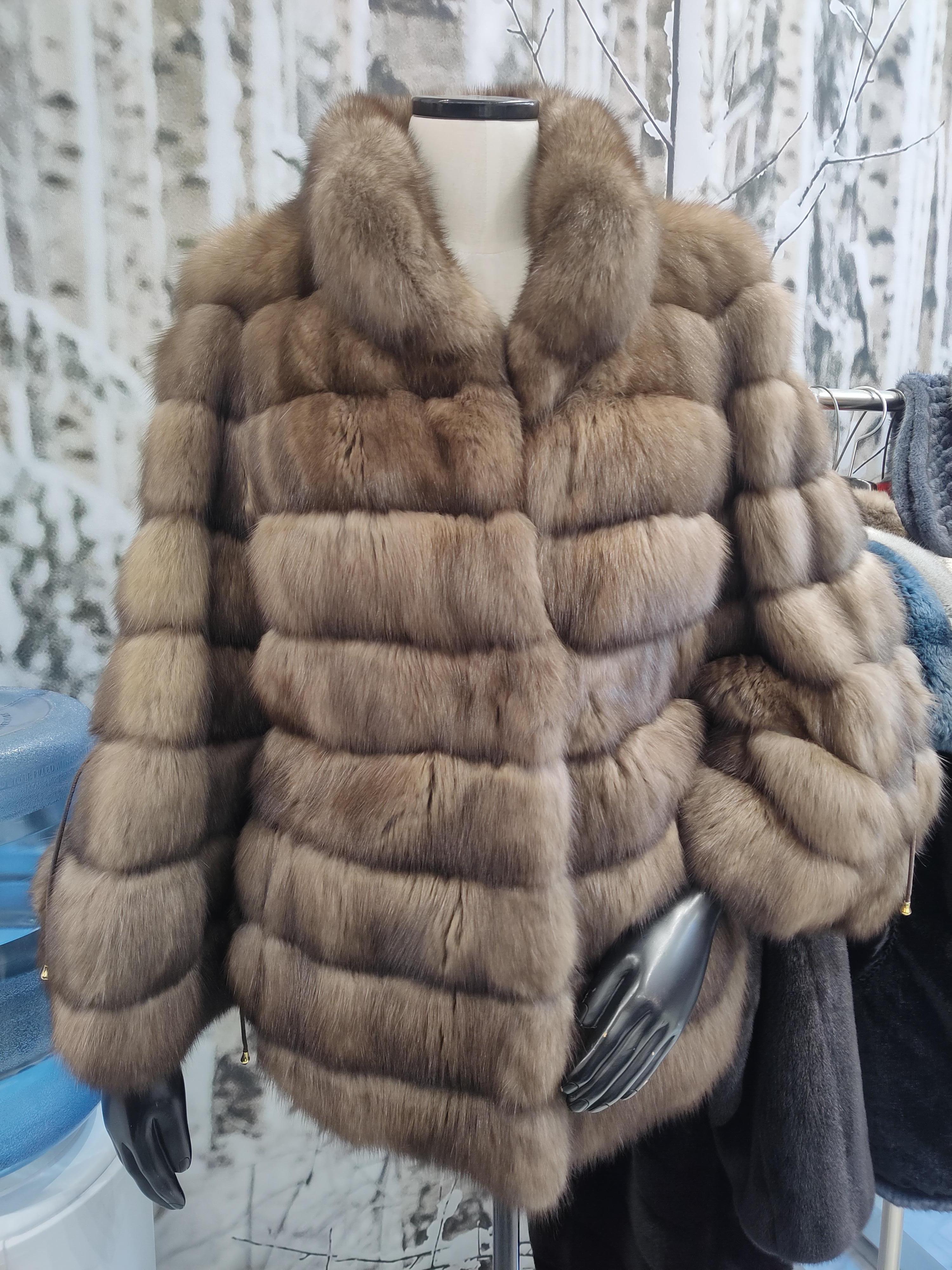 Brand new Christian Dior Sobol Tortora Russian Sable fur Jacket size M For Sale 11