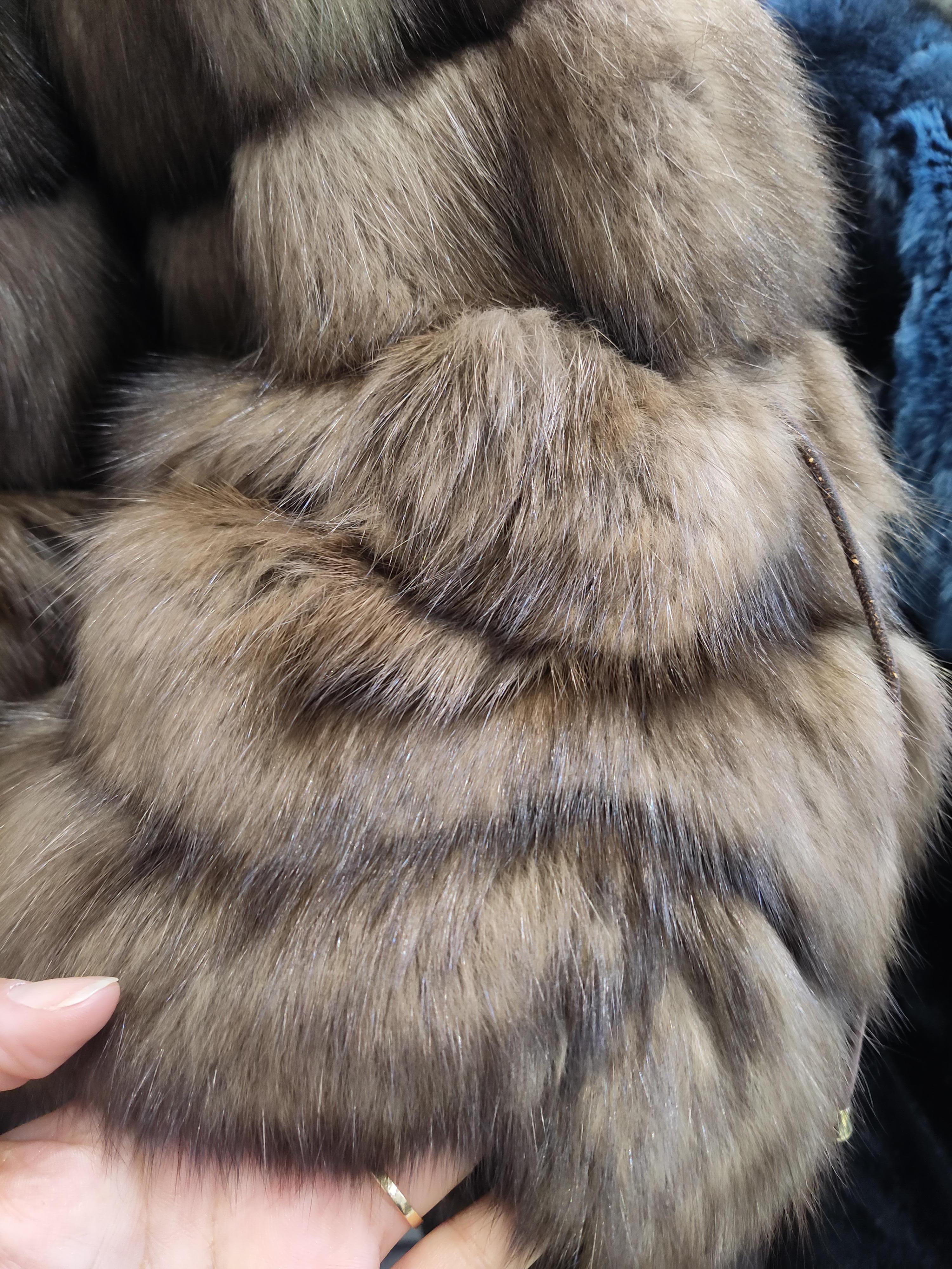 Brand new Christian Dior Sobol Tortora Russian Sable fur Jacket size M In New Condition For Sale In Montreal, Quebec