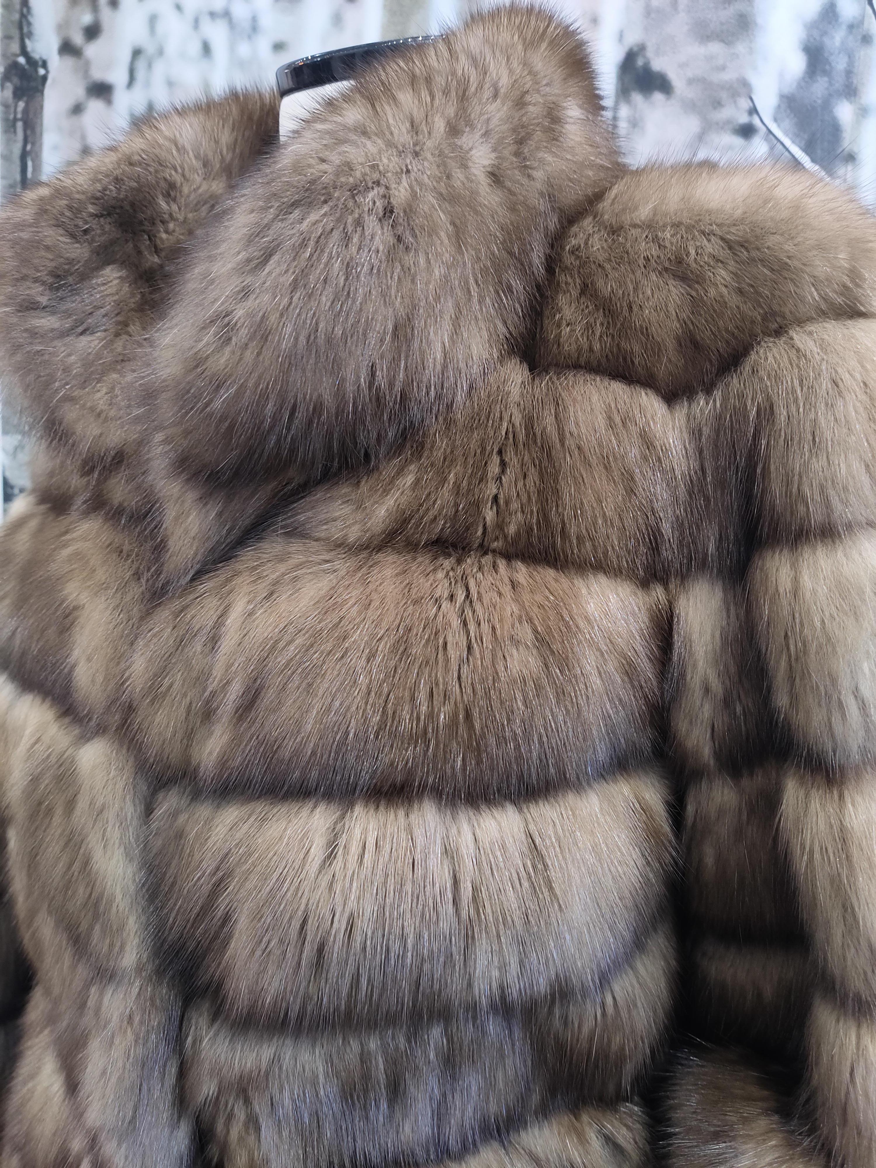 Women's Brand new Christian Dior Sobol Tortora Russian Sable fur Jacket size M For Sale