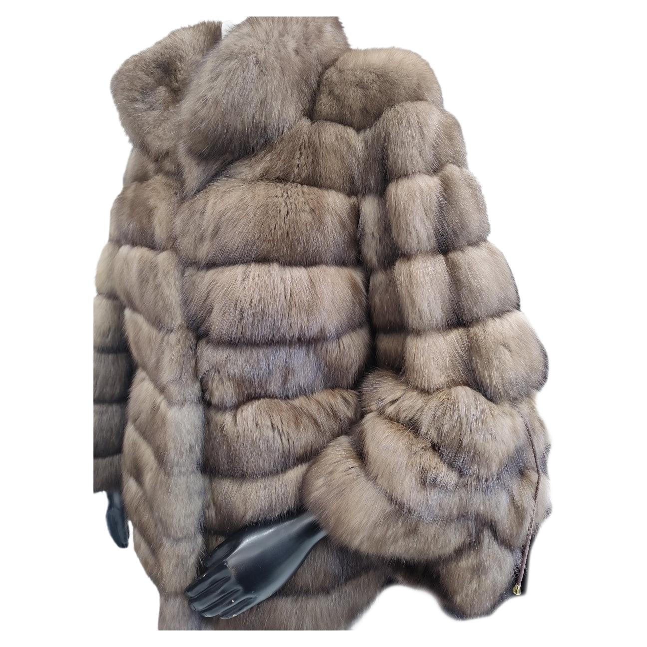 Brand new Christian Dior Sobol Tortora Russian Sable fur Jacket size M For Sale