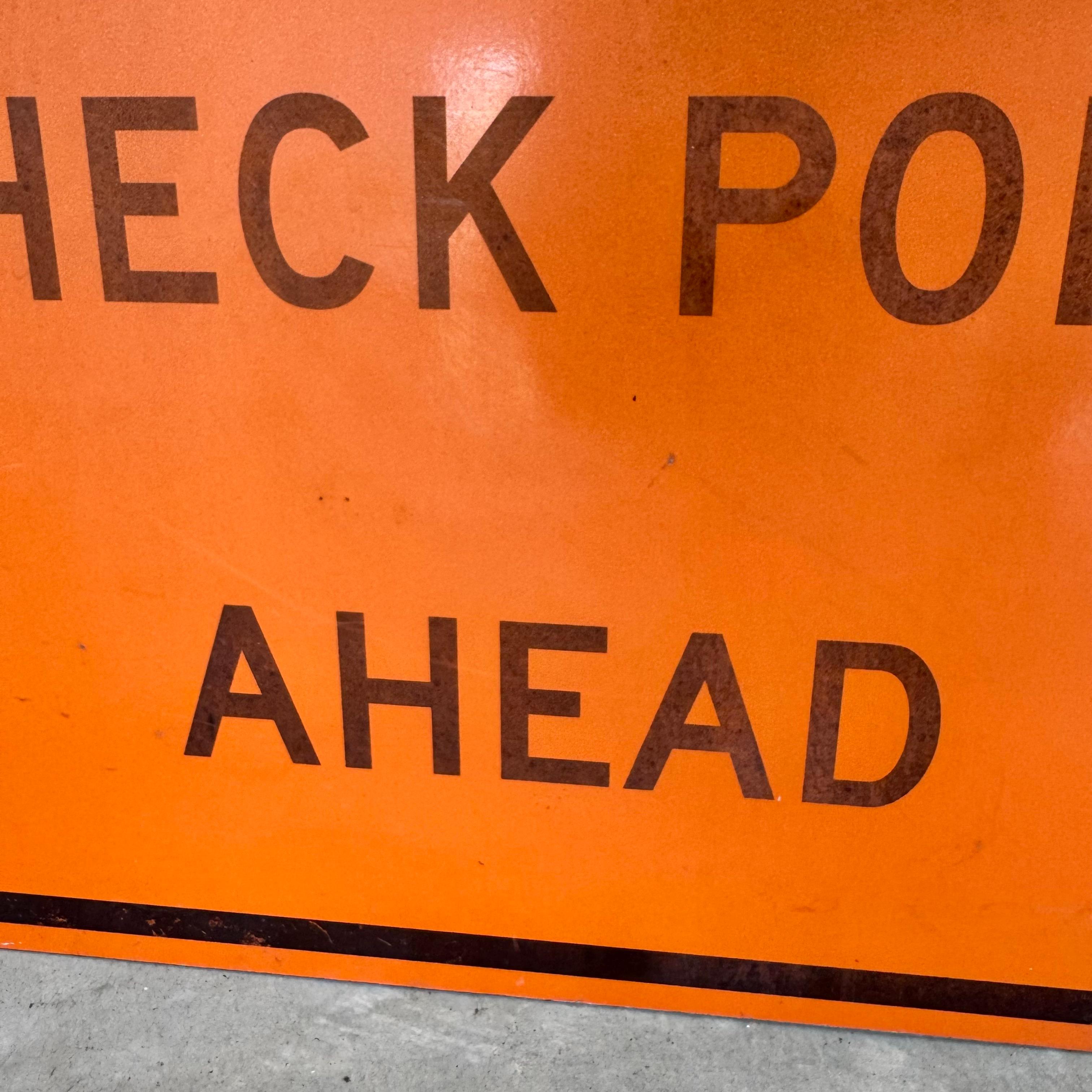 Aluminium Panneau de signalisation pour le contrôle de la sobriété, 1990 USA en vente