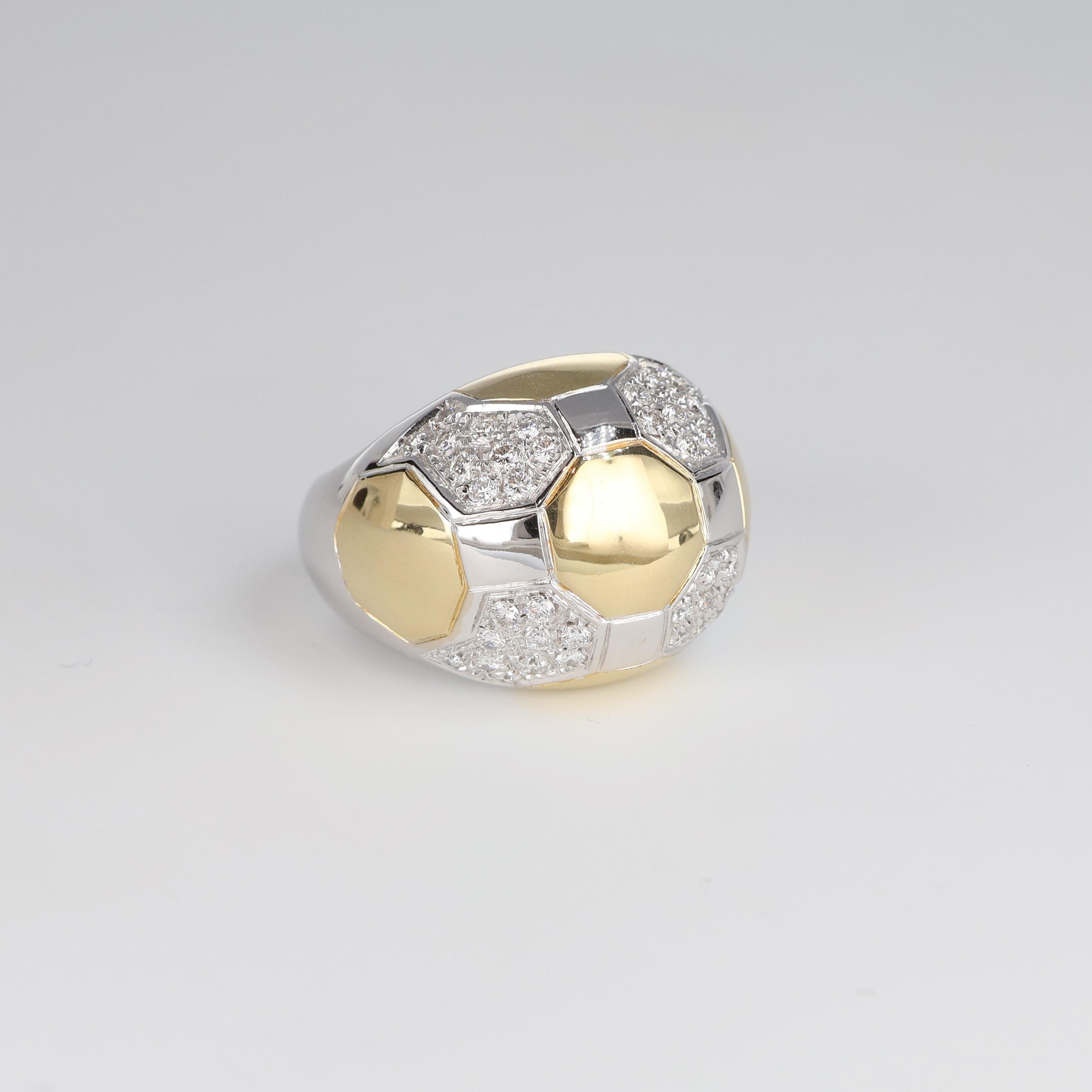 IMPORTANT NOTE:
✔ No additional costs will be added to this order.
✔ Shipping and customs duties are fully covered by us.
--------------------
Celebrate your passion for elegance and sport with this extraordinary 18kt yellow and white gold ring,