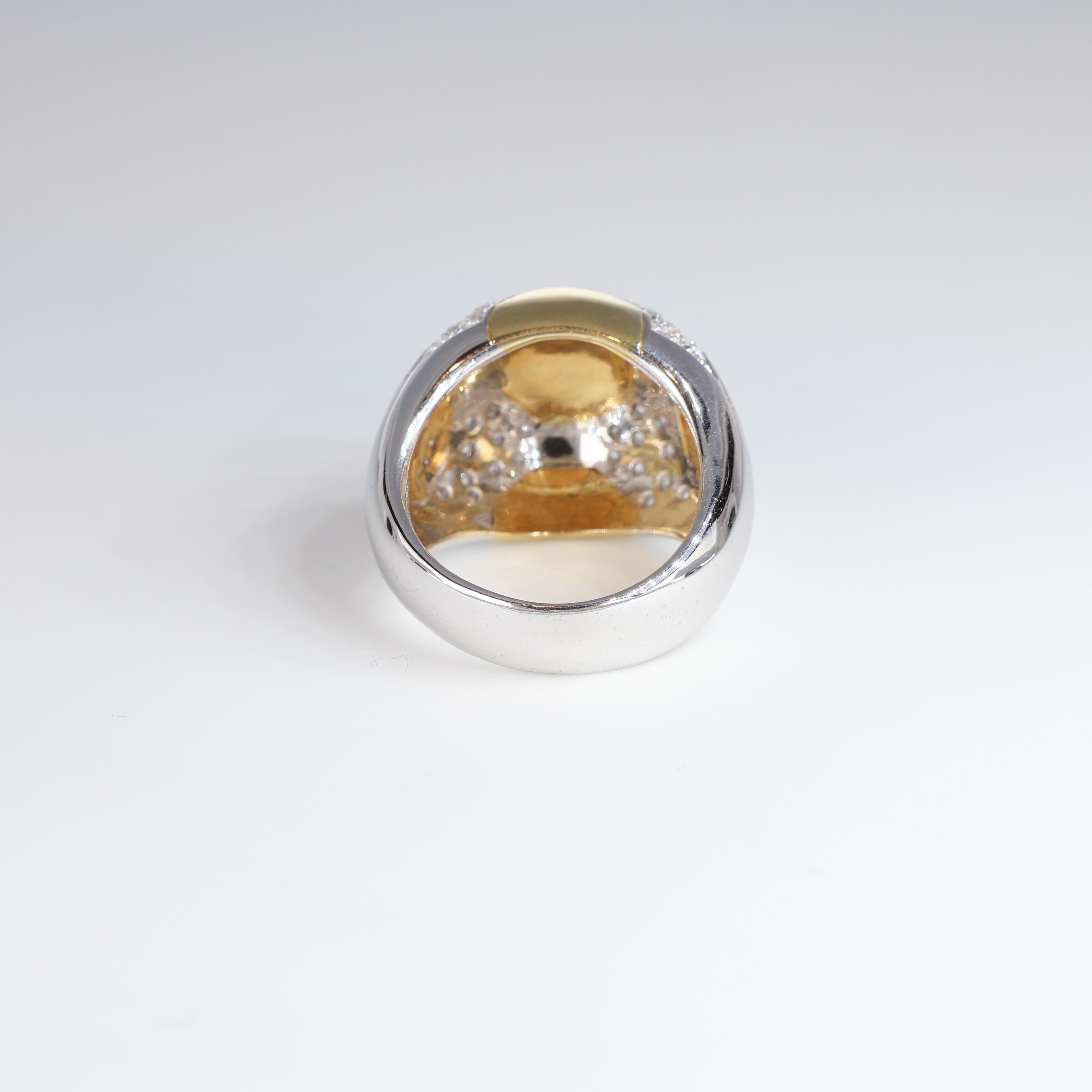 Soccer Ball Band Ring, White Diamonds 0.83 Carats, Yellow and White Gold In New Condition For Sale In Bergamo, BG