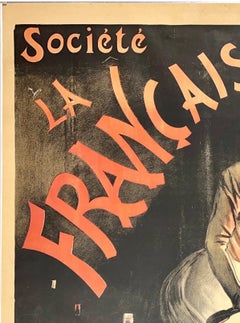 SOCIETE LA FRANCAISE Original Vintage Antique French Art Nouveau Bicycle Poster