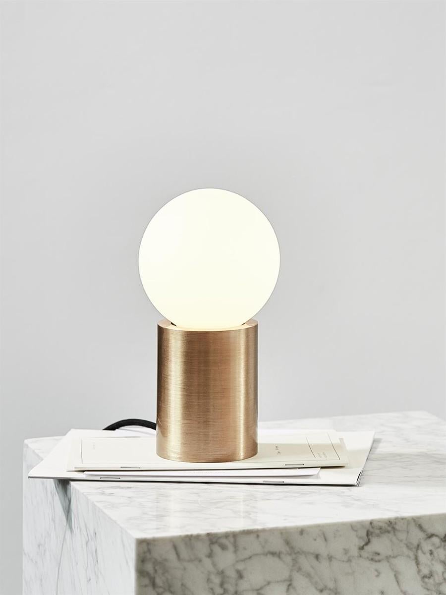 Scandinavian Modern Socket Occasional Table Lamp, Brass