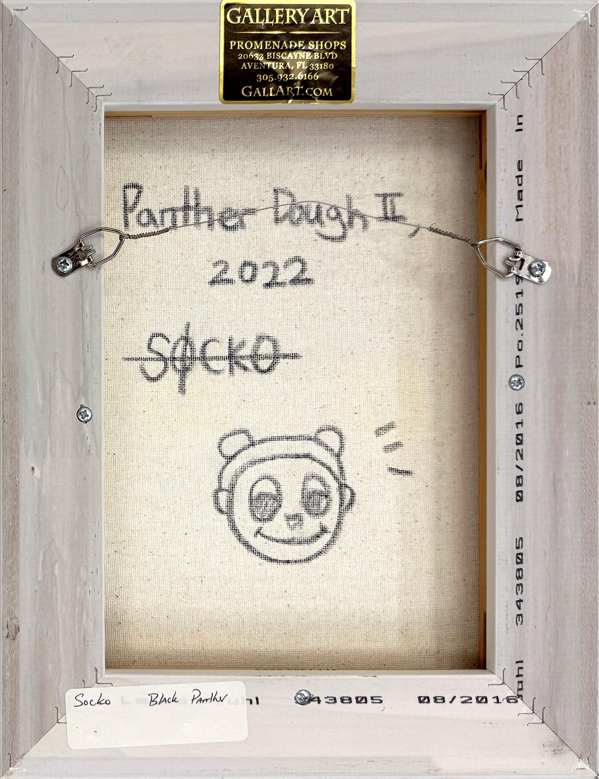 Panther Dough II (framed original painting on canvas) - Painting by Socko