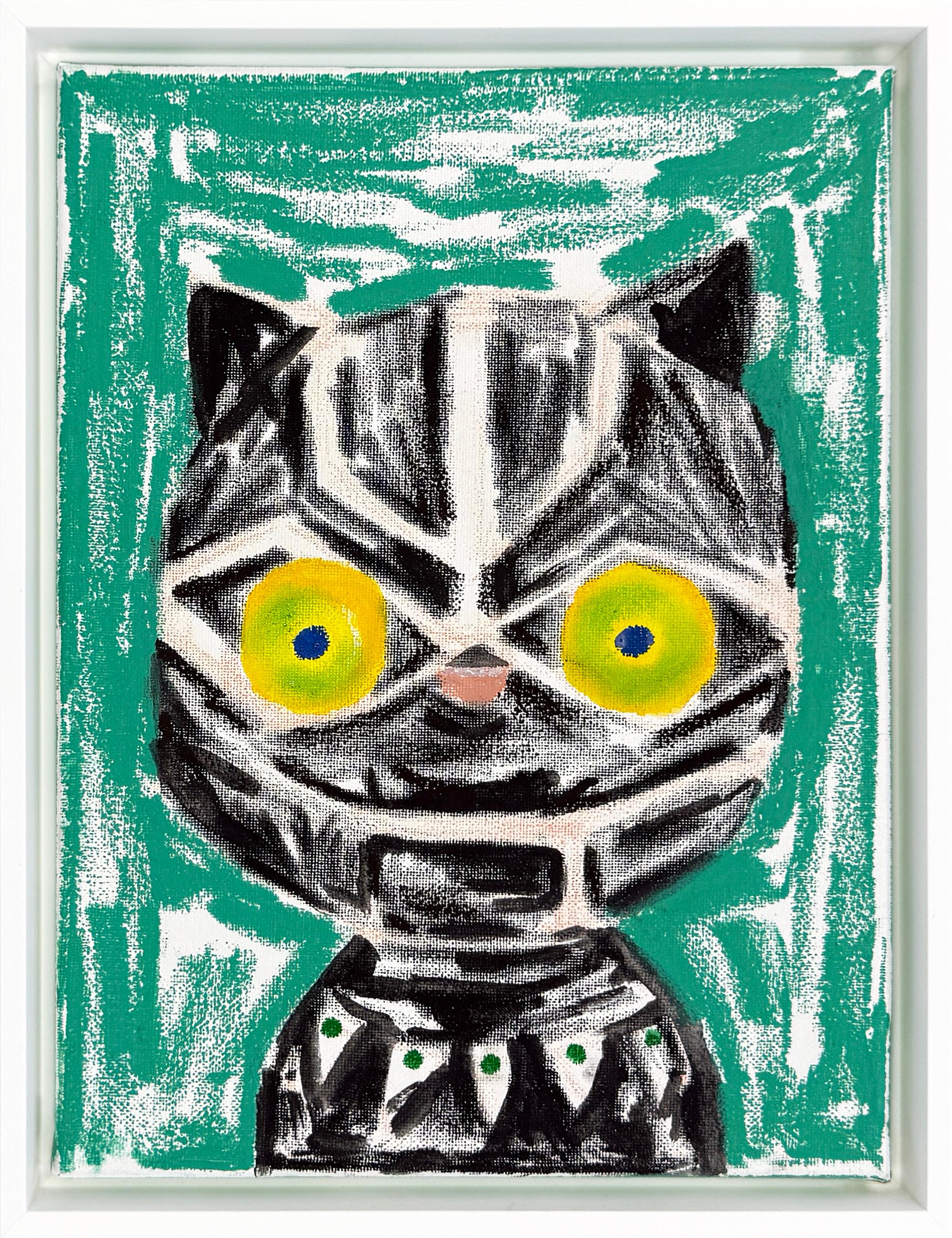 Socko Portrait Painting - Panther Dough II (framed original painting on canvas)