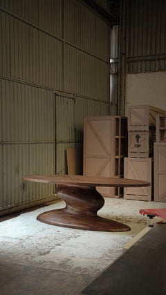 Socle Dining Room Oval Table No23, Walnut Wood by NONO