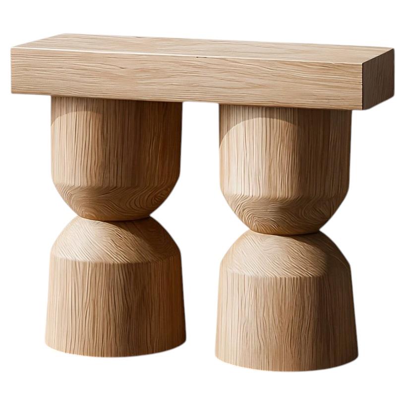 Socle No15 Sculptural Table by NONO in Solid Wood For Sale