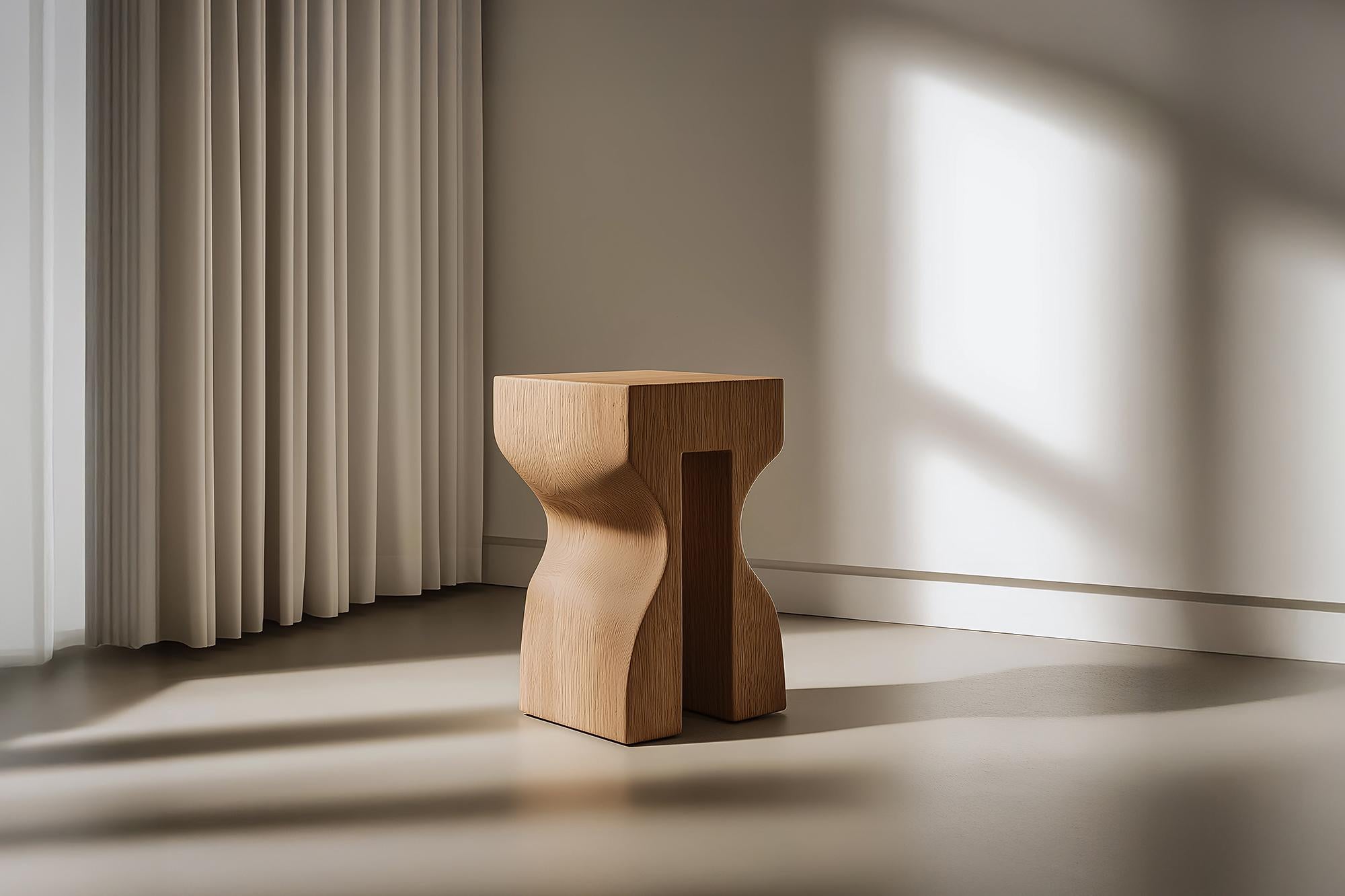 Mid-Century Modern Socle No51 Stool, Solid Wood Contemporary Furniture by NONO en vente