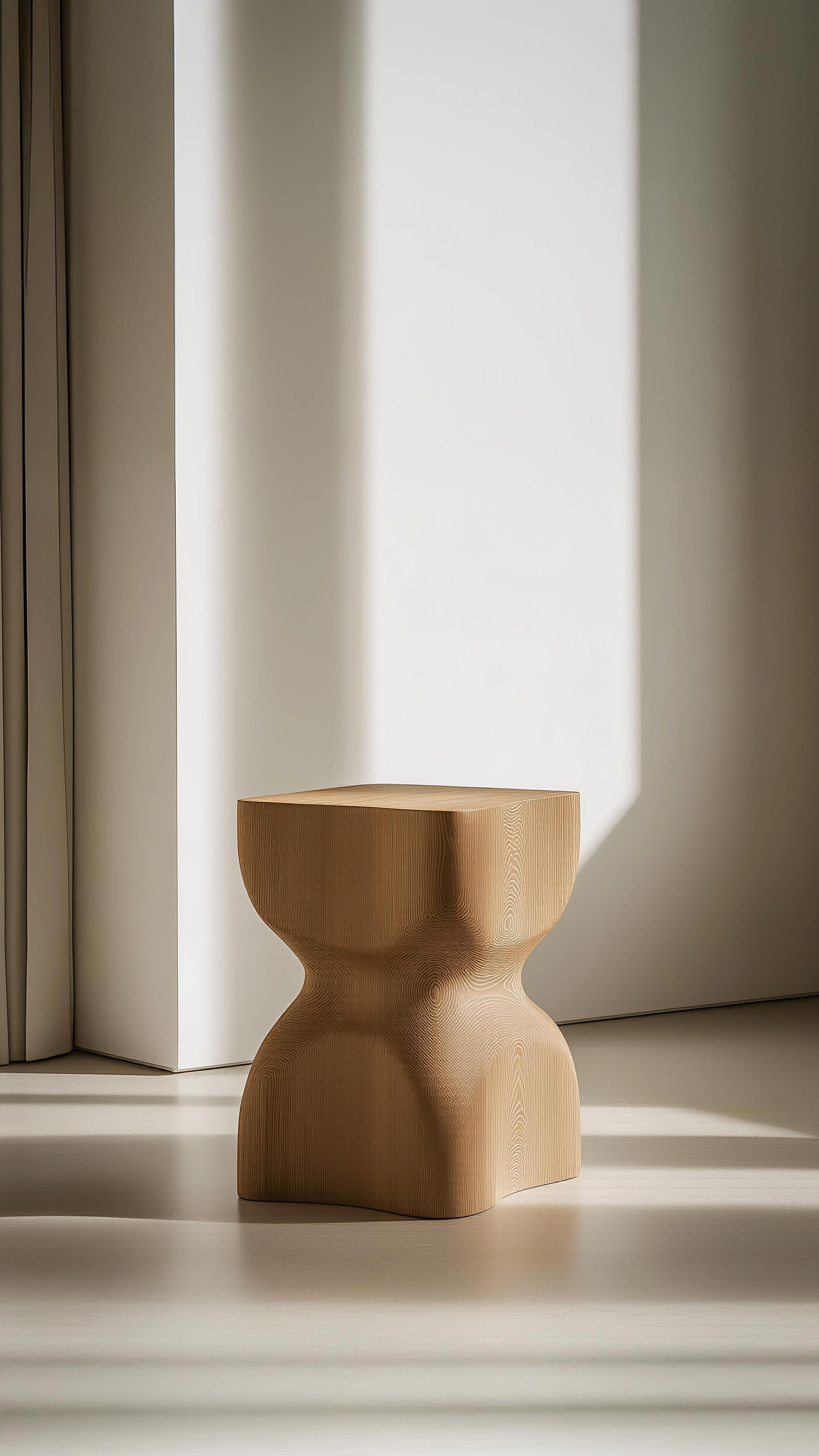 Mid-Century Modern Socle No57 Stool, Minimal Solid Wood Furniture by NONO en vente