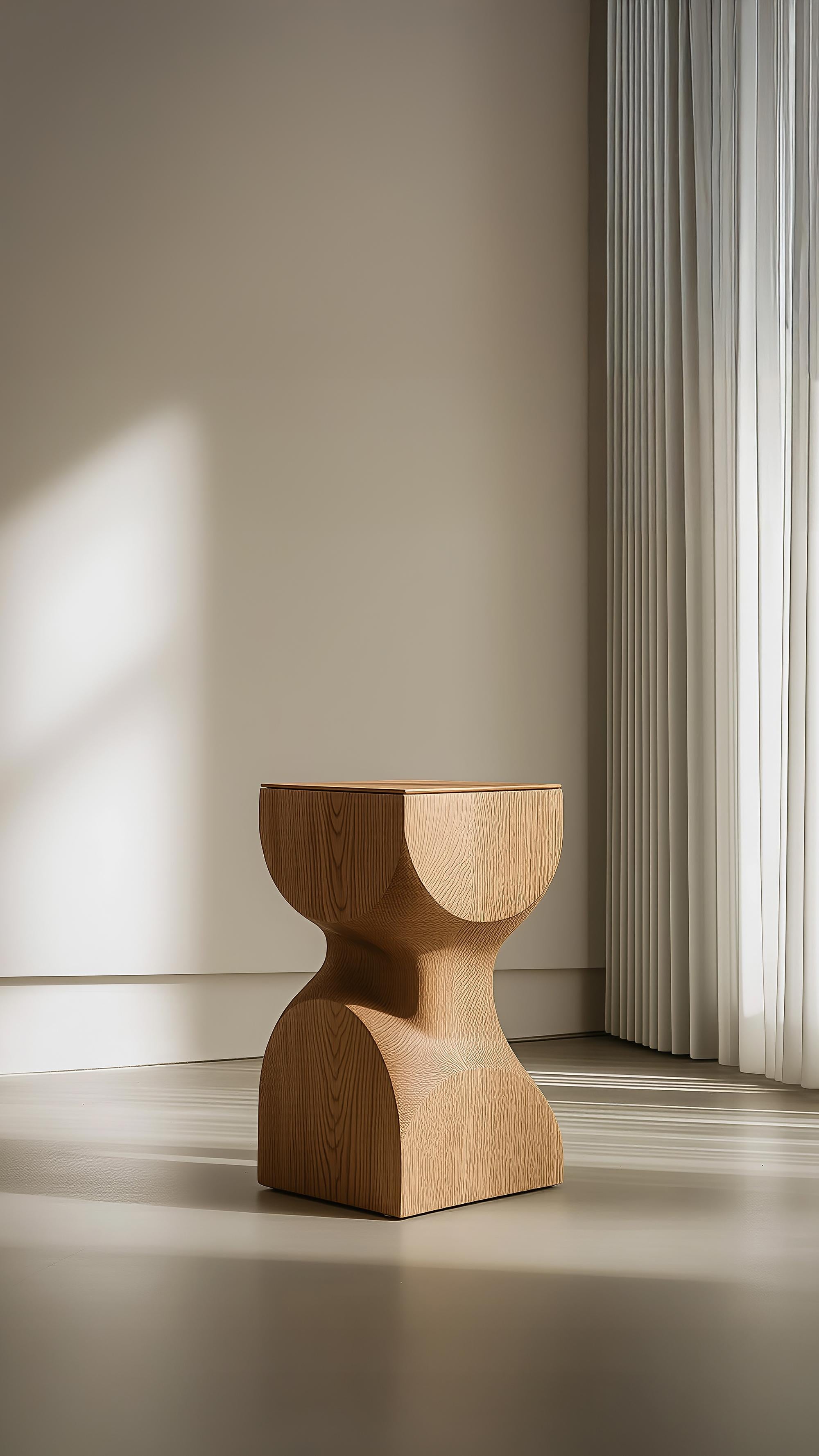 Mid-Century Modern Socle No75 Stool, Wooden Contemporary Furniture by NONO For Sale