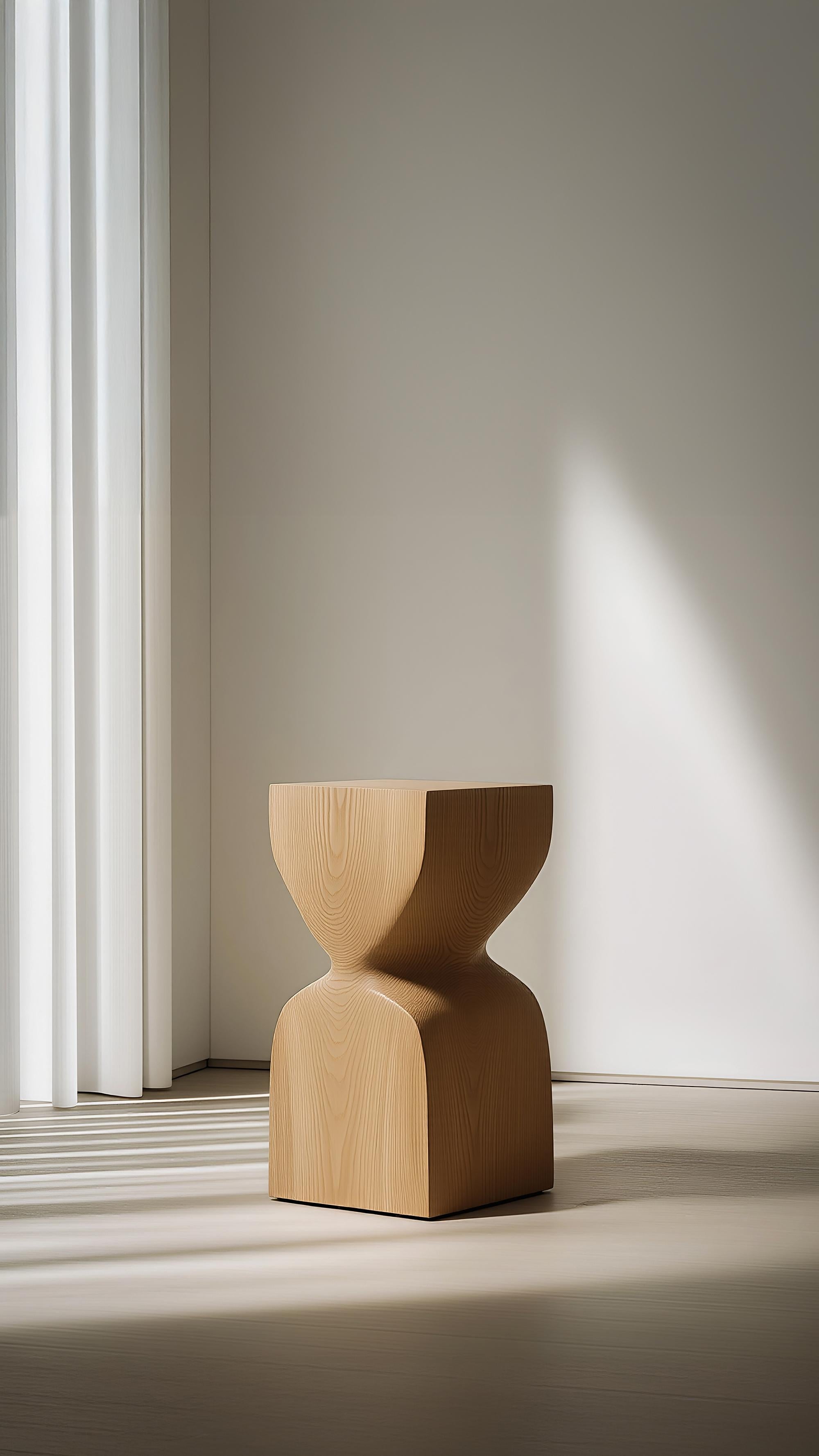 Mid-Century Modern Socle No81 Stool, Solid Wood Minimal Furniture by NONO en vente