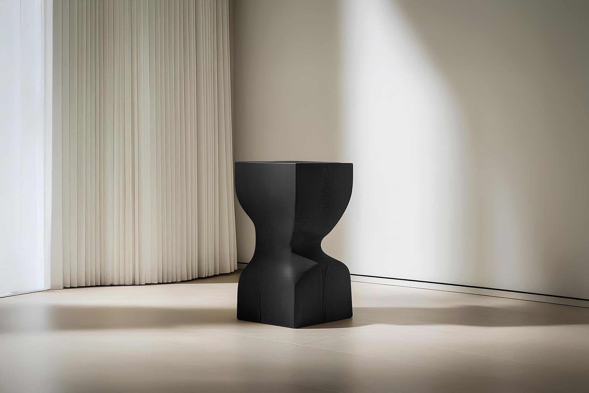 Mexican Socle No83 Nightstand, Solid Wood Contemporary Furniture by NONO For Sale