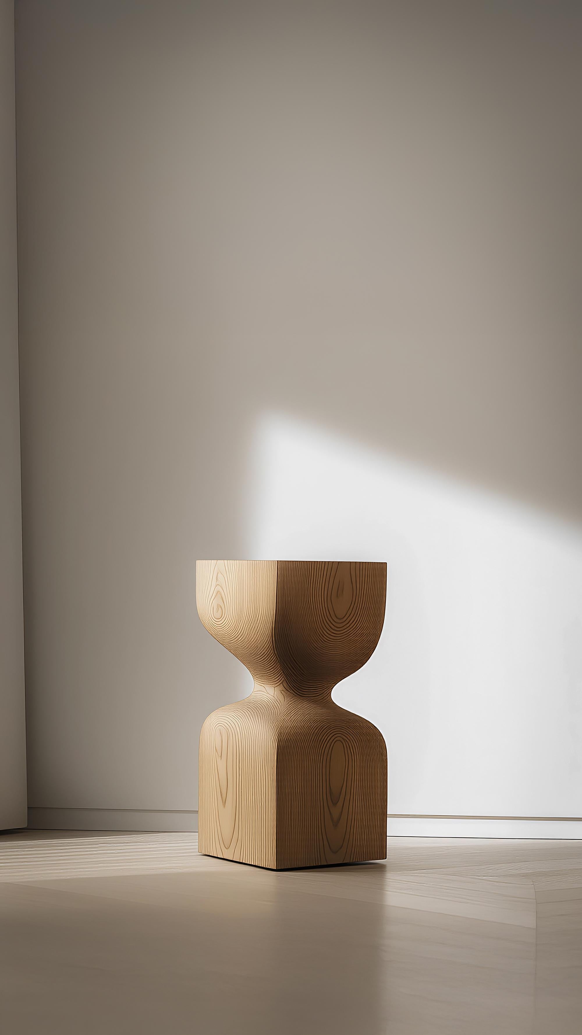 Mid-Century Modern Socle No87 Stool, Contemporary Wooden Furniture by NONO For Sale