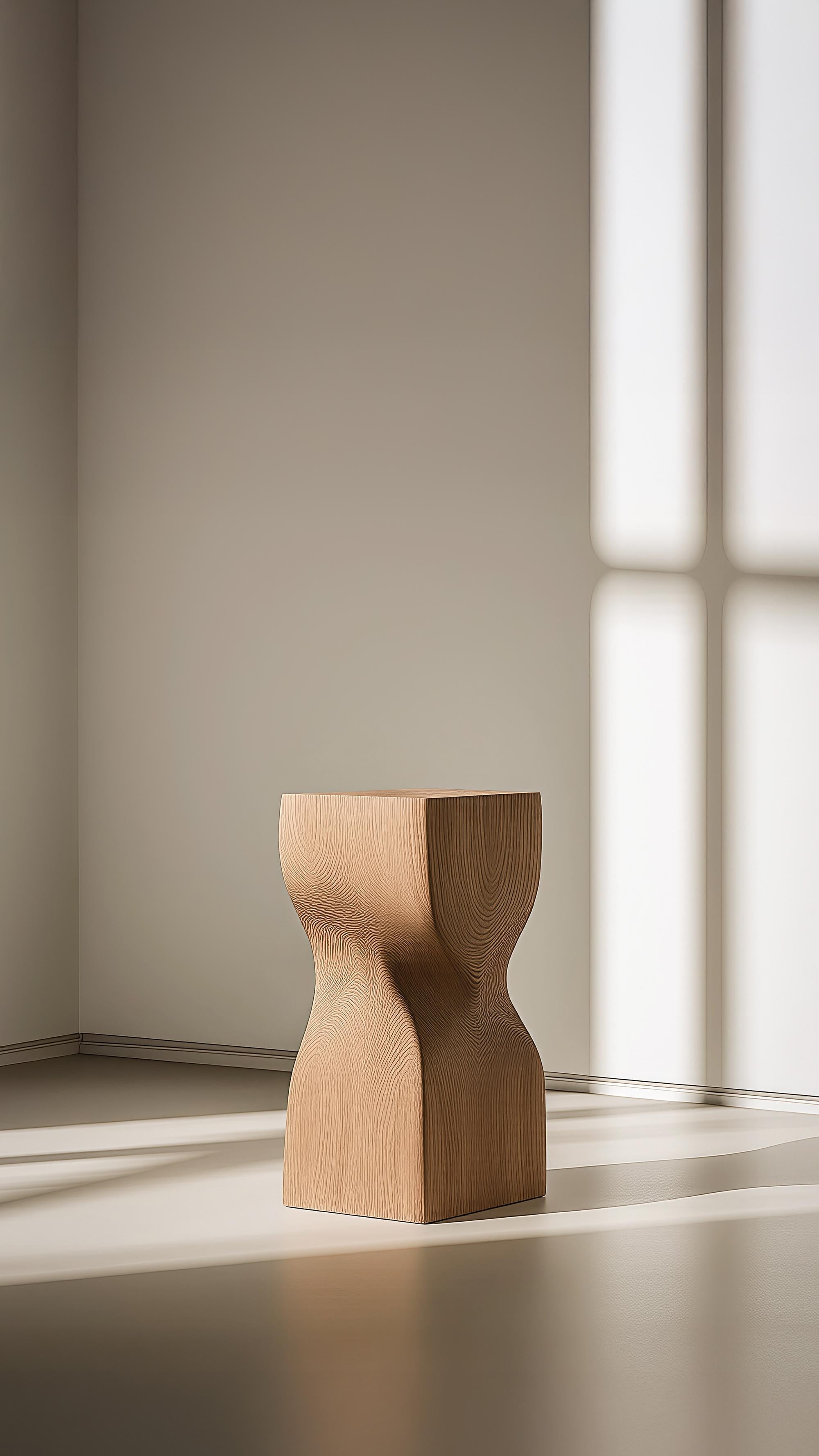 Mid-Century Modern Socle No88 Side Table, Minimal Solid Wood Furniture by Joel Escalona en vente