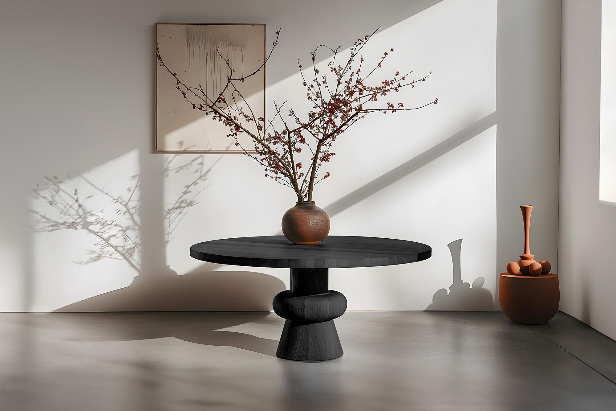 La Elegancia de Socle, Mesas de Comedor de Madera Maciza, Perfectas para Reuniones No42 Hecho a mano en venta