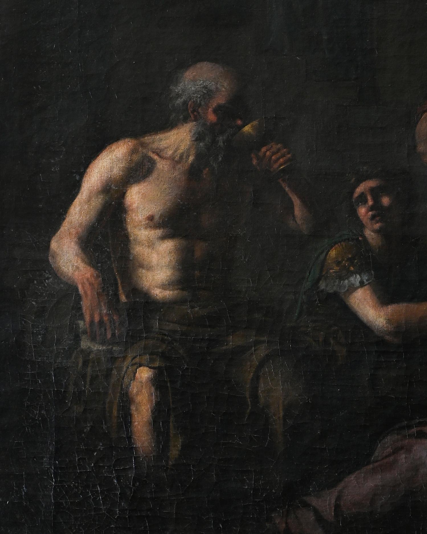 Baroque Socrates, 18ème siècle, huile sur toile, non signée  en vente