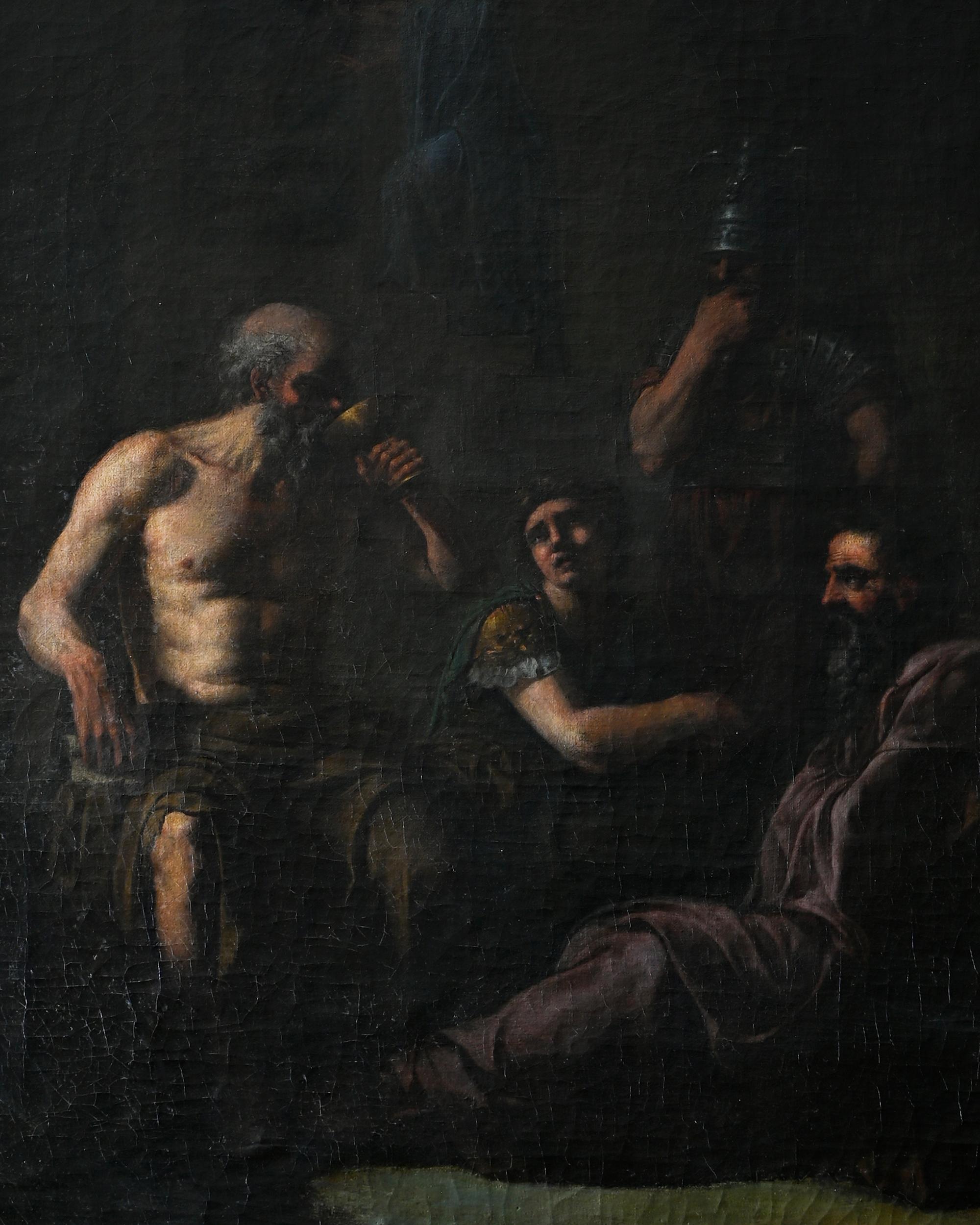 italien Socrates, 18ème siècle, huile sur toile, non signée  en vente