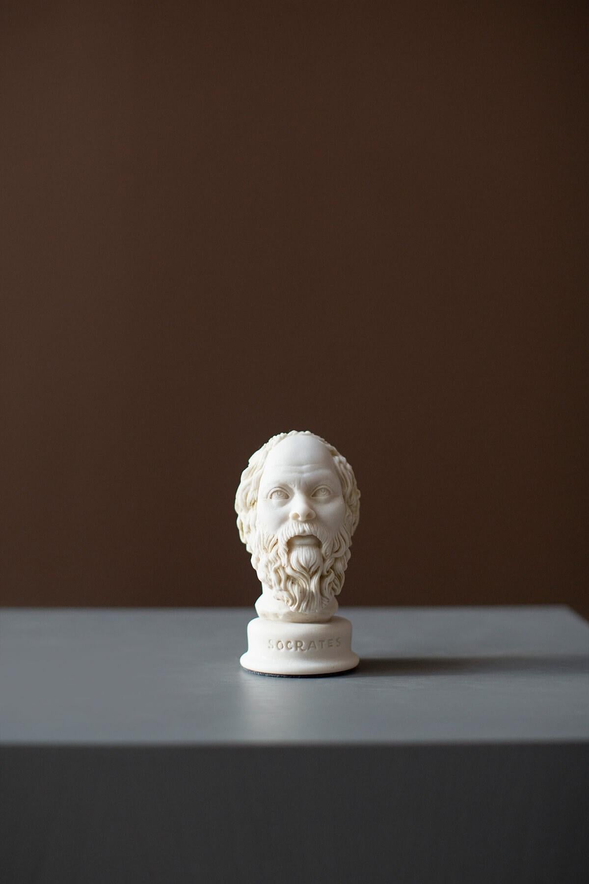 Turkish Socrates Bust Statue Made with Compressed Marble Powder 'Ephesus Museum' For Sale
