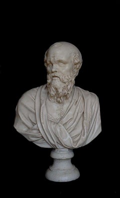 Socrates Marble Statue, 20th Century