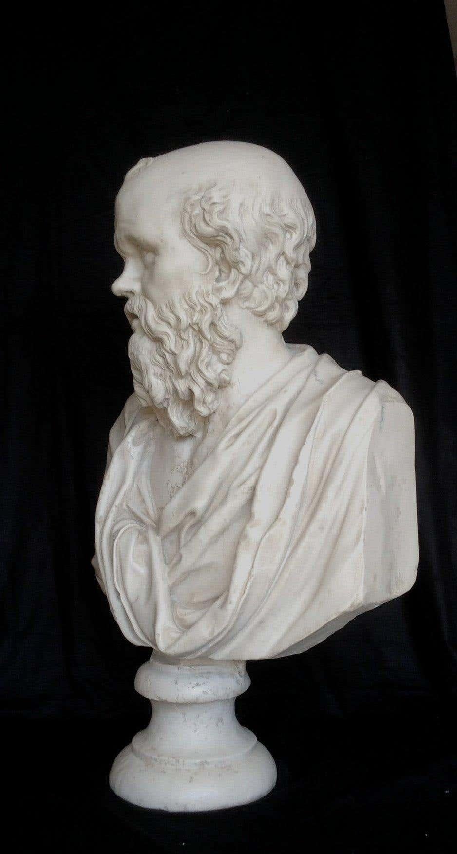 Socrates Marble Statue, 20th Century In Excellent Condition In Southall, GB