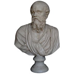 Socrates Marble Statue, 20th Century