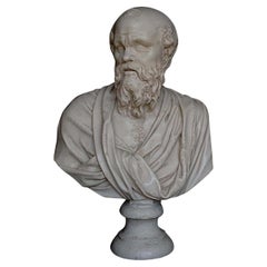 Vintage Socrates Marble Statue, 20th Century