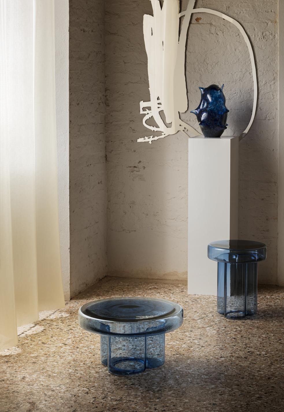 Hoher Couchtisch aus mundgeblasenem Muranoglas in Amethyst Lights von Yiannis Ghikas im Angebot 12