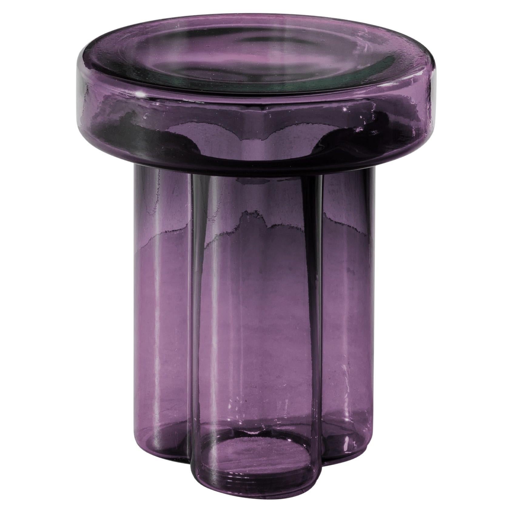Soda Blown Murano Glass High Coffee Table in Amethyst Light by Yiannis Ghikas For Sale