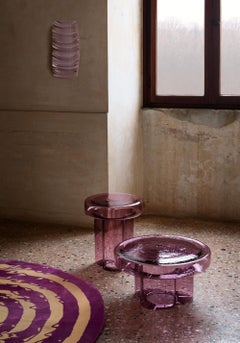 Soda Blown Murano Glass Low Coffee Table in Amethyst  by Yiannis Ghikas