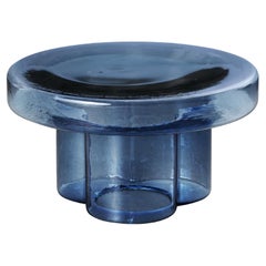 Niedriger Couchtisch aus mundgeblasenem Muranoglas in Blau Lights von Yiannis Ghikas